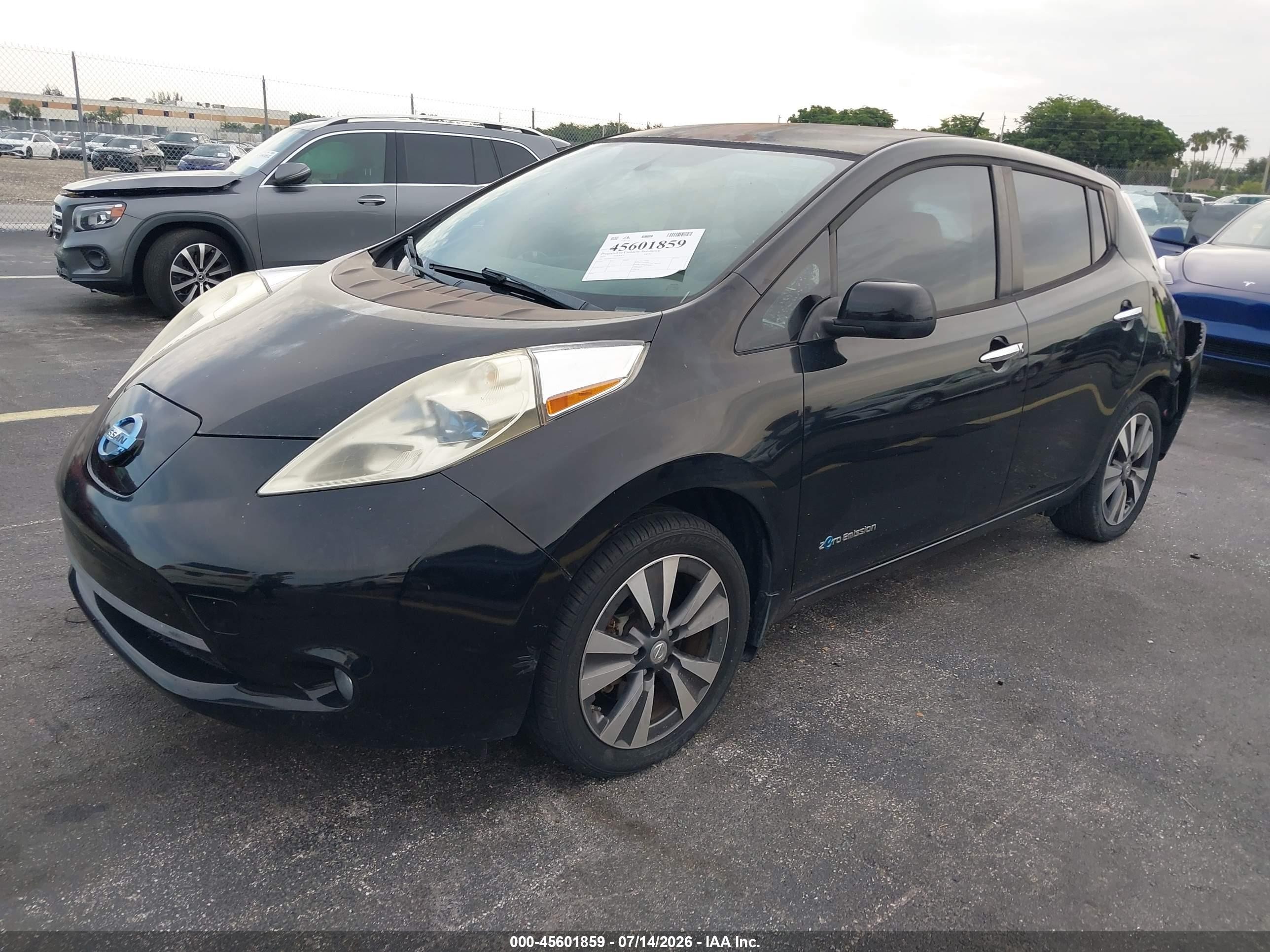 2015 Nissan Leaf Sl Черный vin: 1N4AZ0CP7FC311747