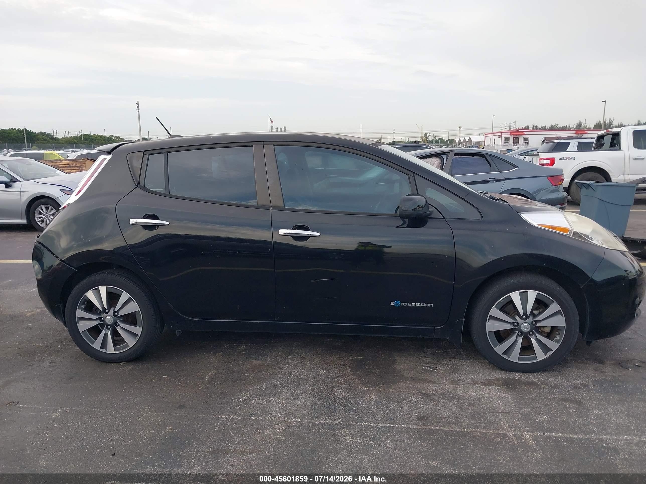 2015 Nissan Leaf Sl Черный vin: 1N4AZ0CP7FC311747