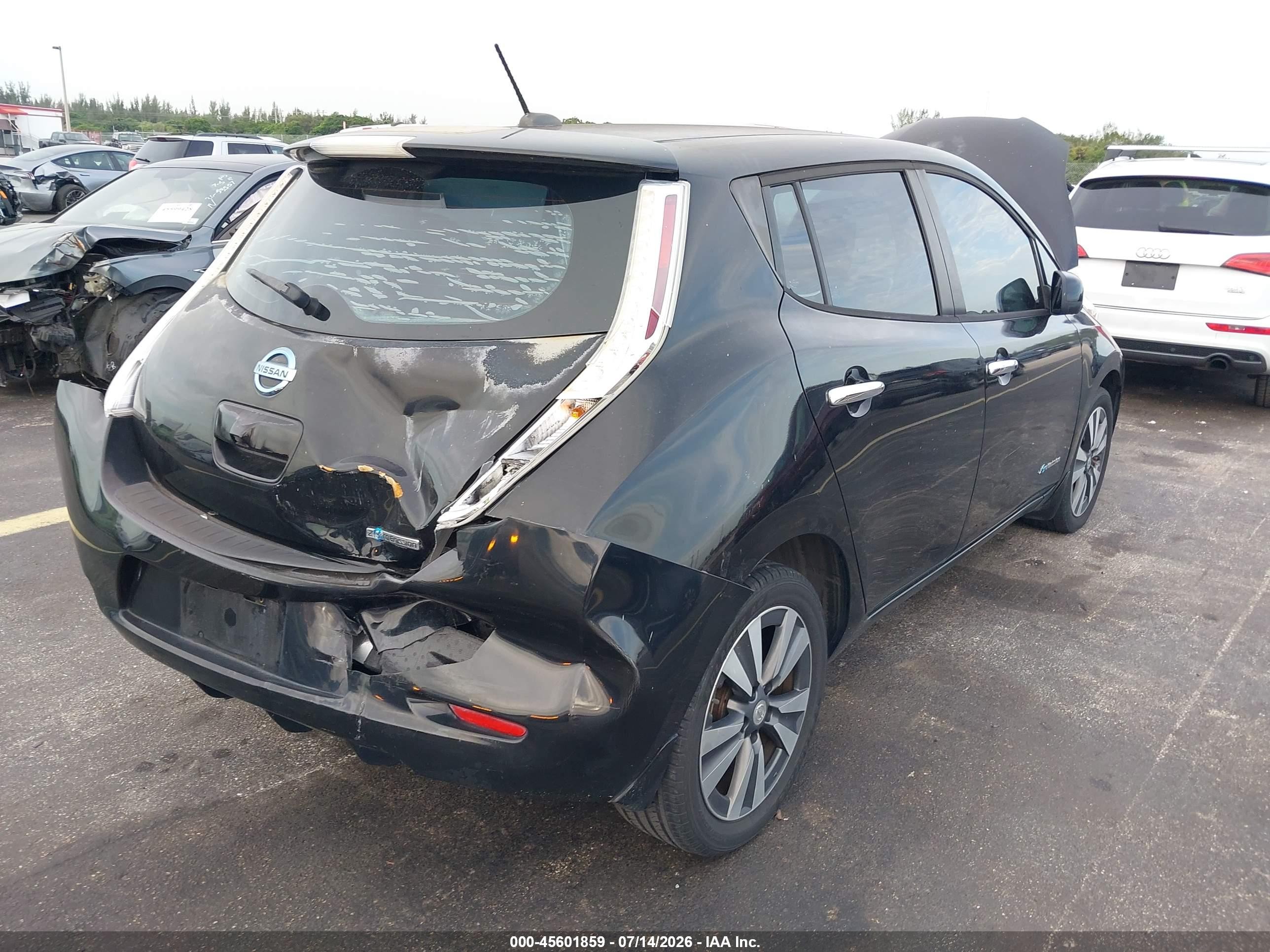 2015 Nissan Leaf Sl Черный vin: 1N4AZ0CP7FC311747