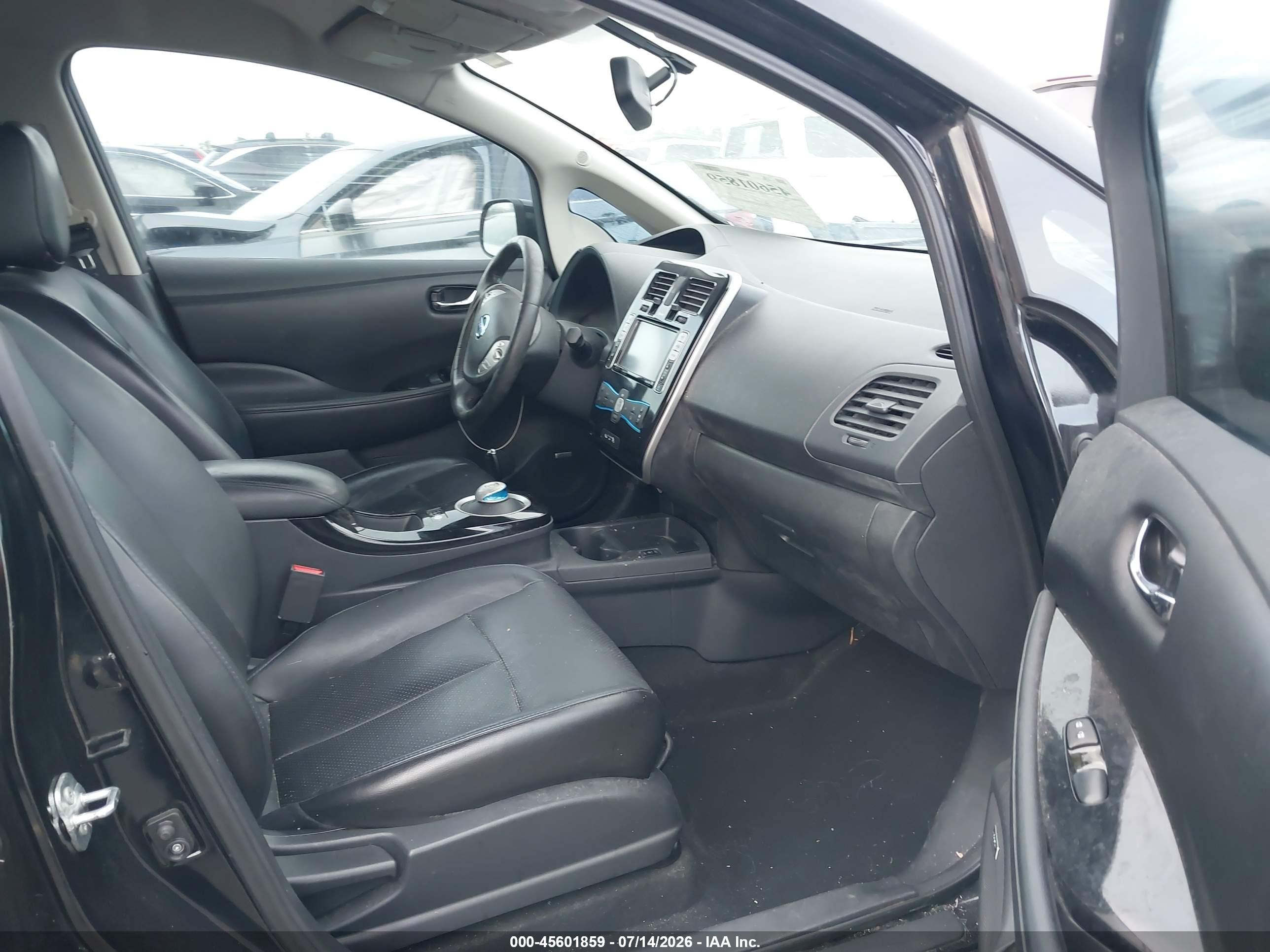 2015 Nissan Leaf Sl Черный vin: 1N4AZ0CP7FC311747