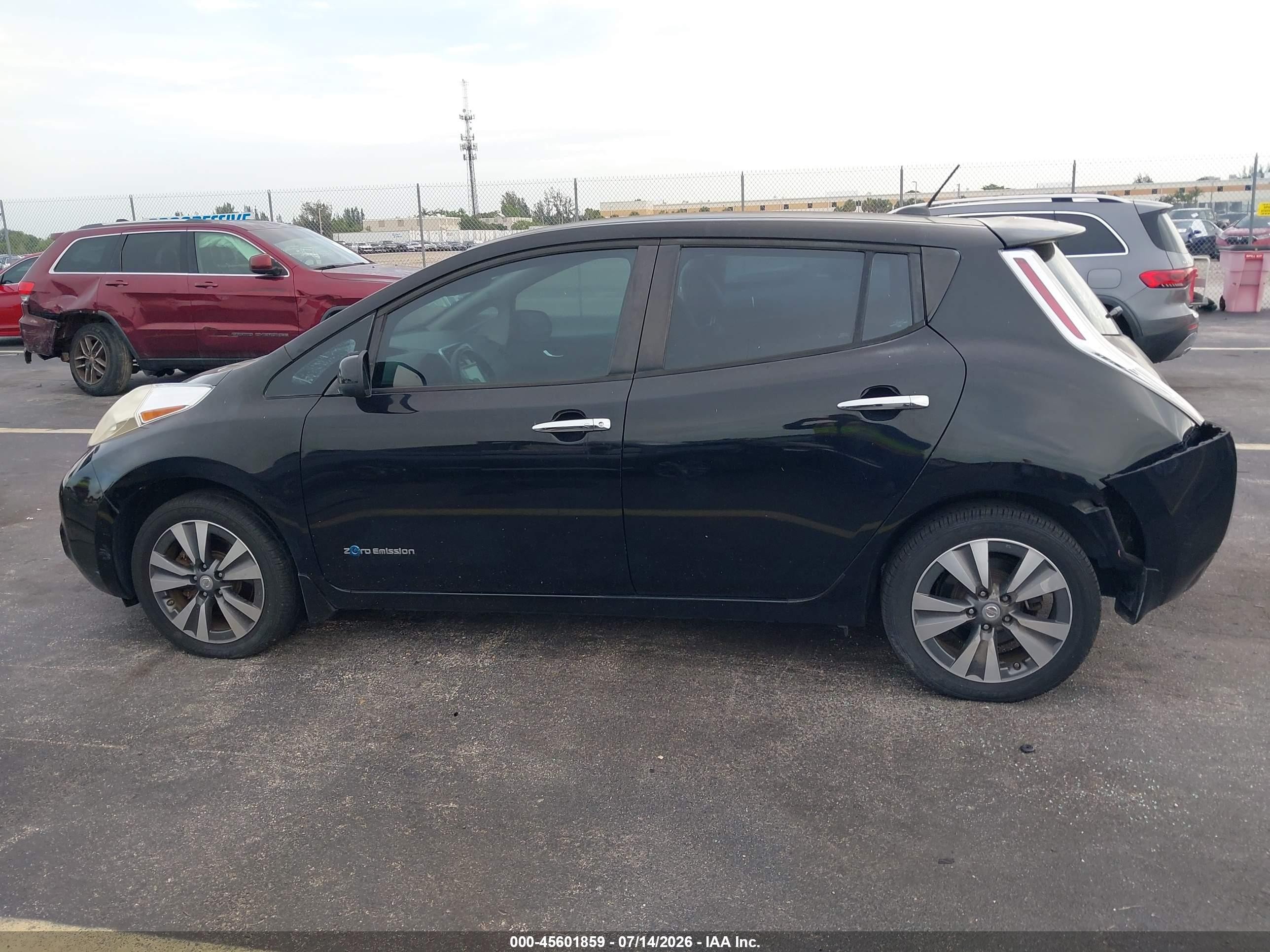 2015 Nissan Leaf Sl Черный vin: 1N4AZ0CP7FC311747