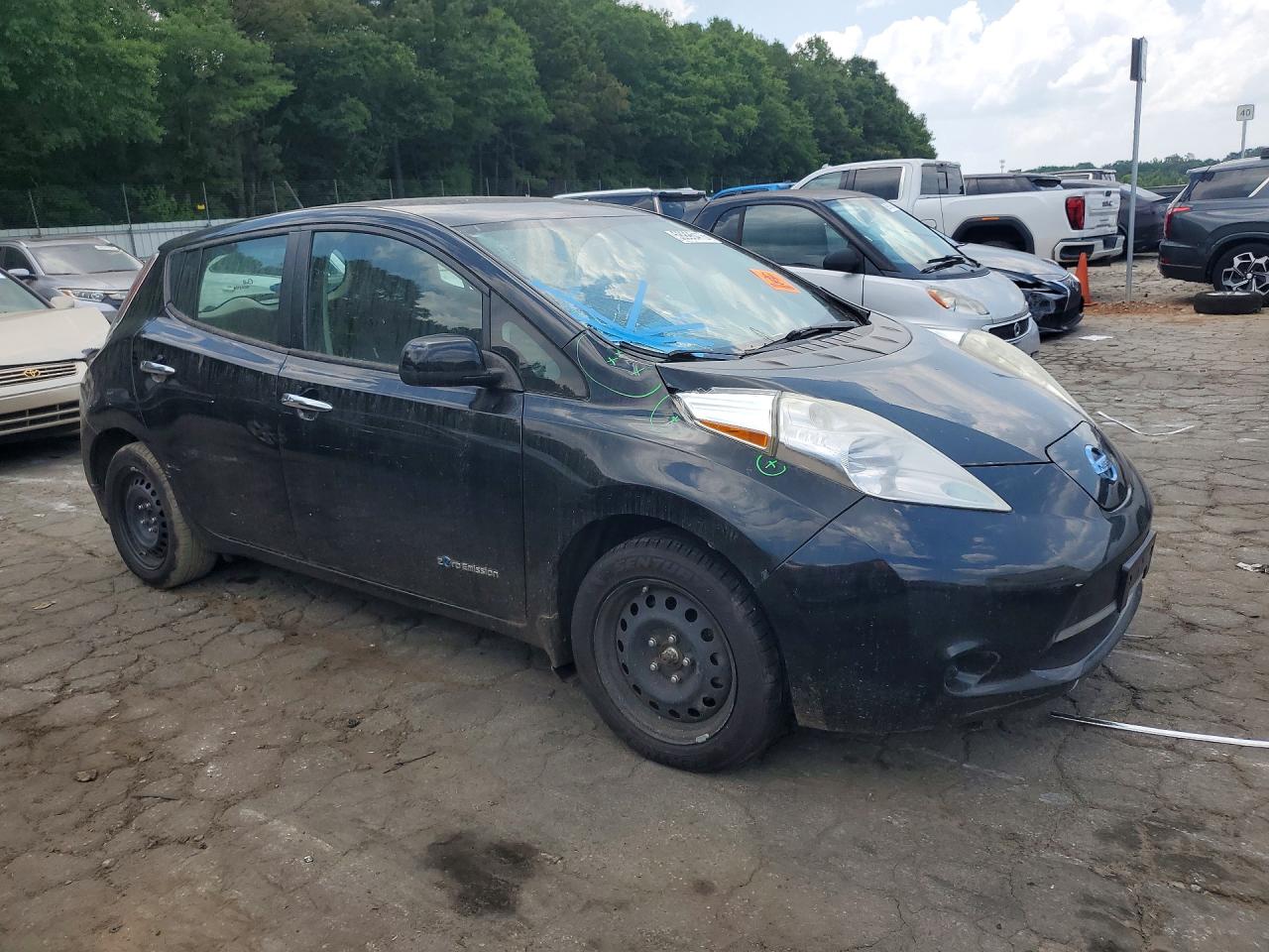 2015 Nissan Leaf S Black vin: 1N4AZ0CP7FC317080