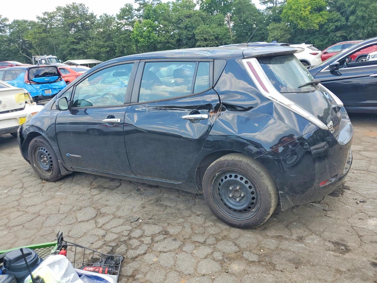 2015 Nissan Leaf S Black vin: 1N4AZ0CP7FC317080