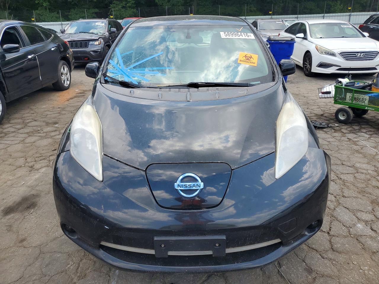 2015 Nissan Leaf S Black vin: 1N4AZ0CP7FC317080