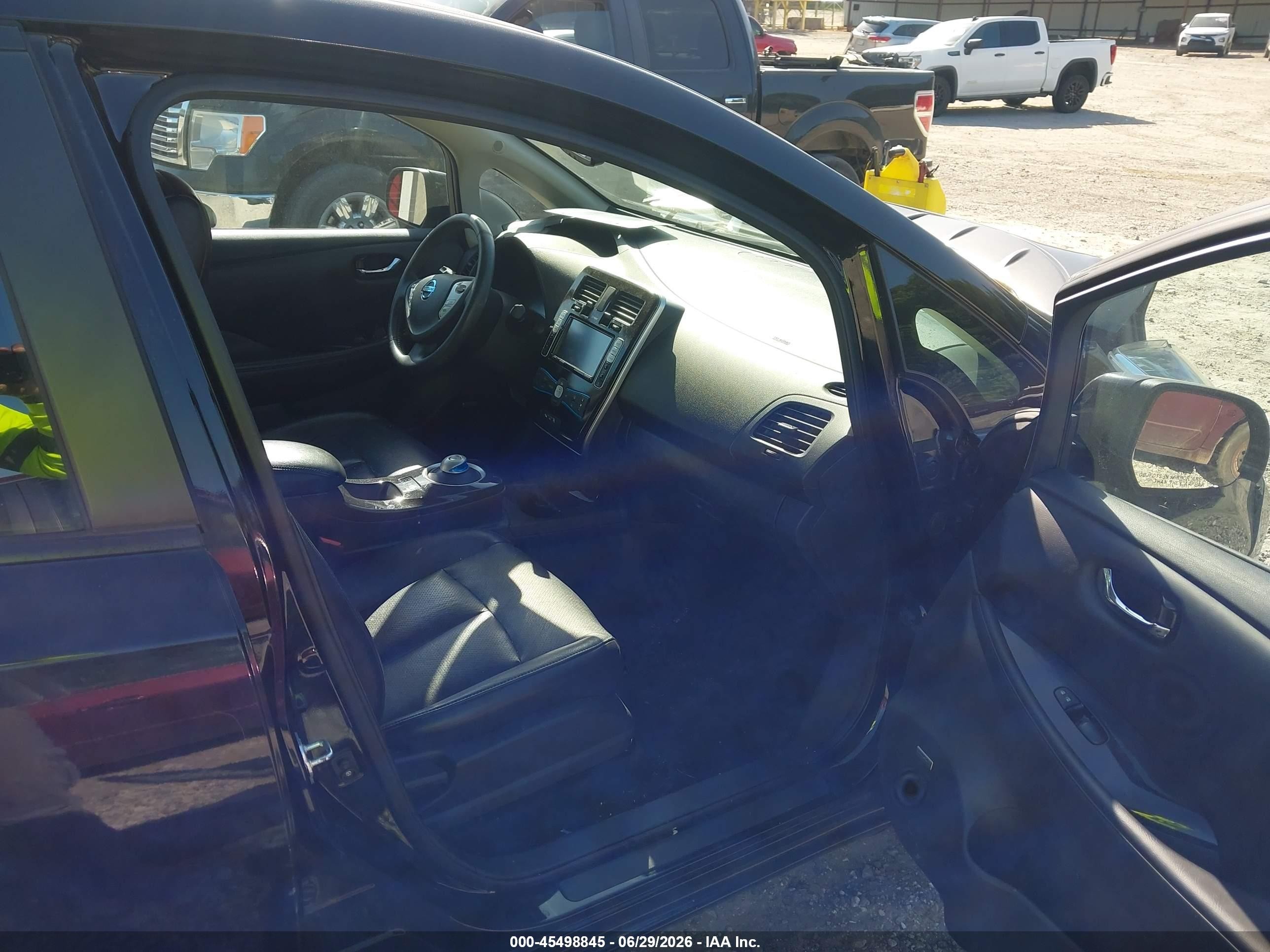 2015 Nissan Leaf Sl Black vin: 1N4AZ0CP7FC331111