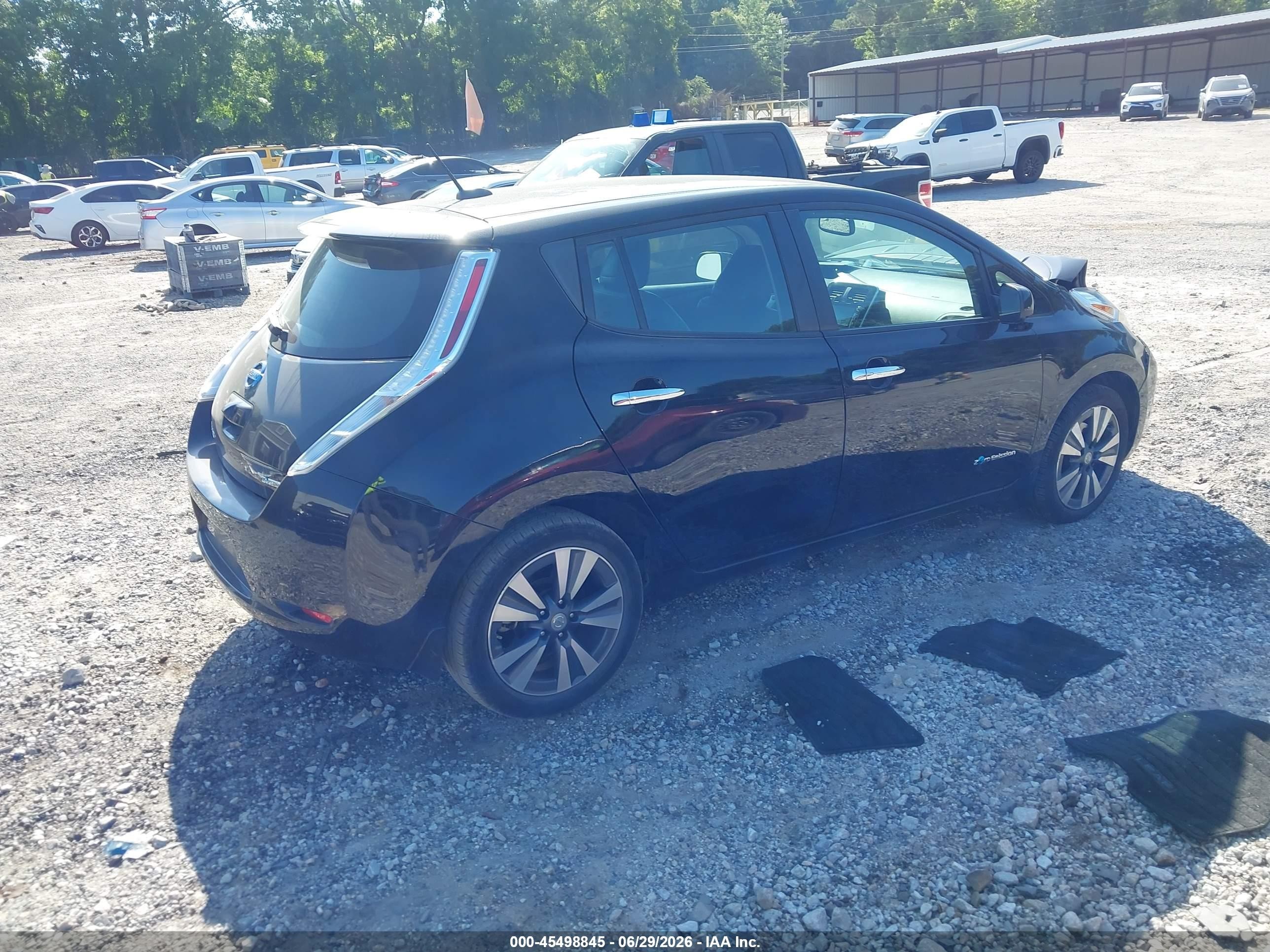2015 Nissan Leaf Sl Black vin: 1N4AZ0CP7FC331111