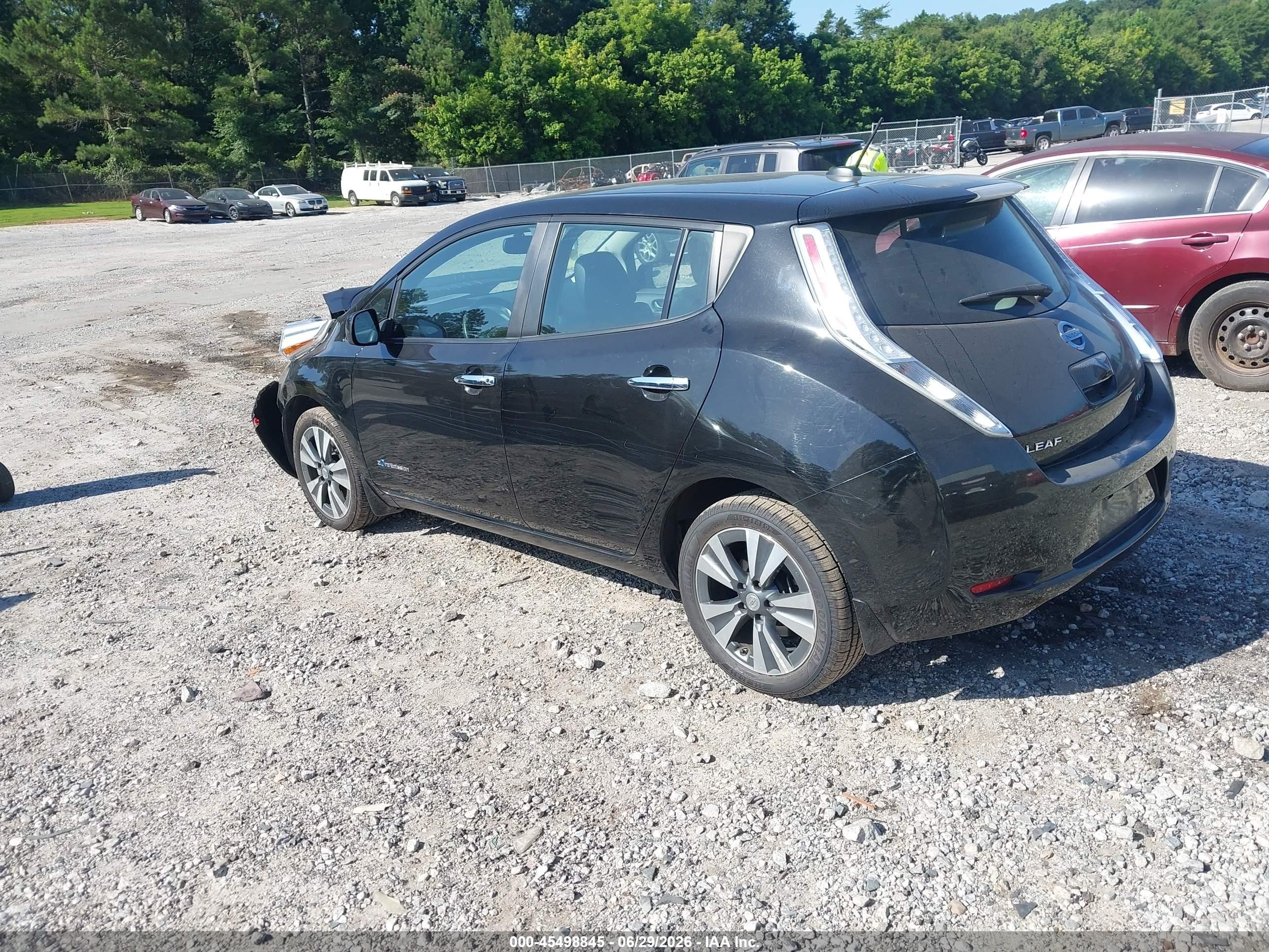 2015 Nissan Leaf Sl Black vin: 1N4AZ0CP7FC331111