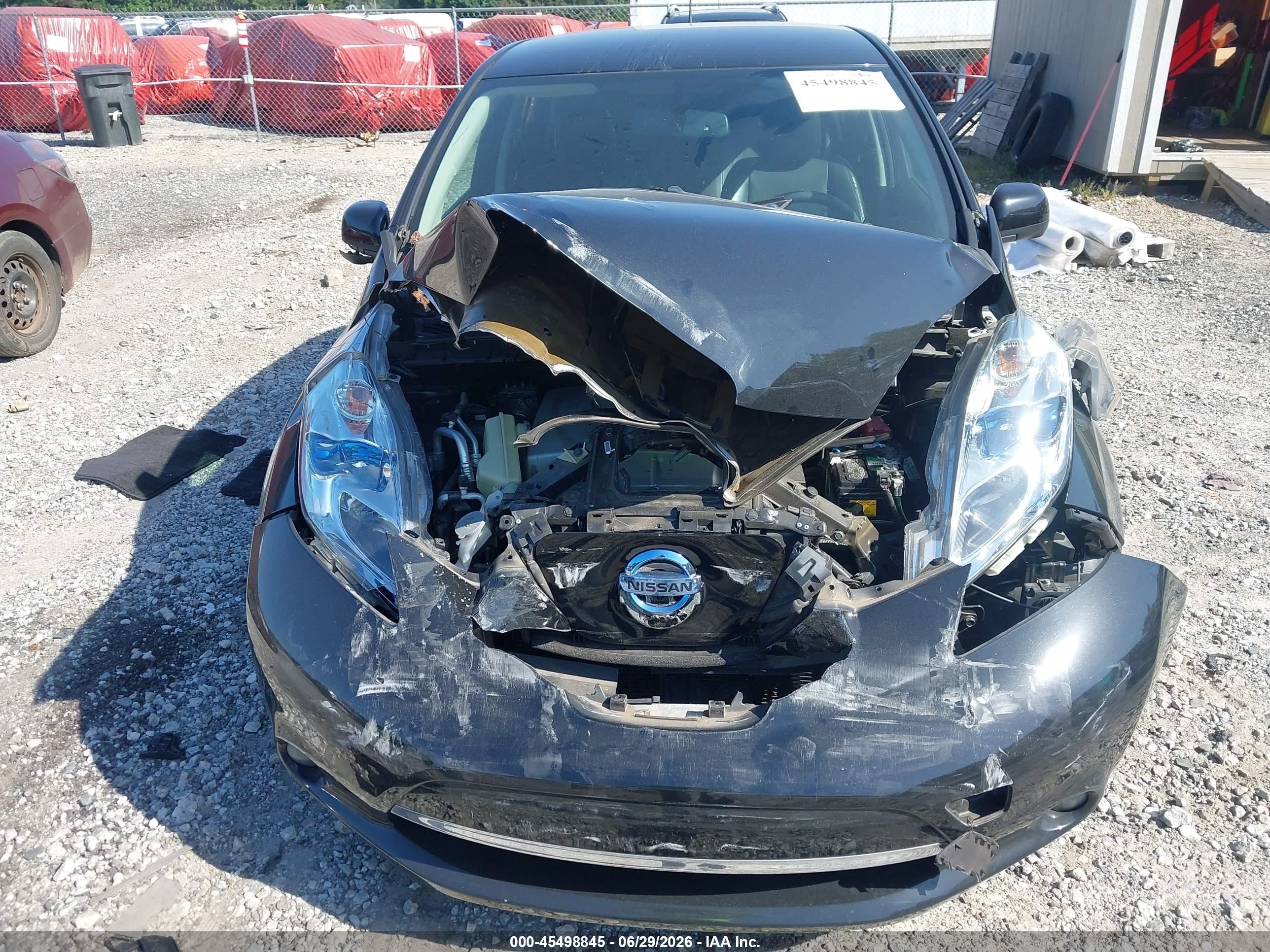 2015 Nissan Leaf Sl Black vin: 1N4AZ0CP7FC331111