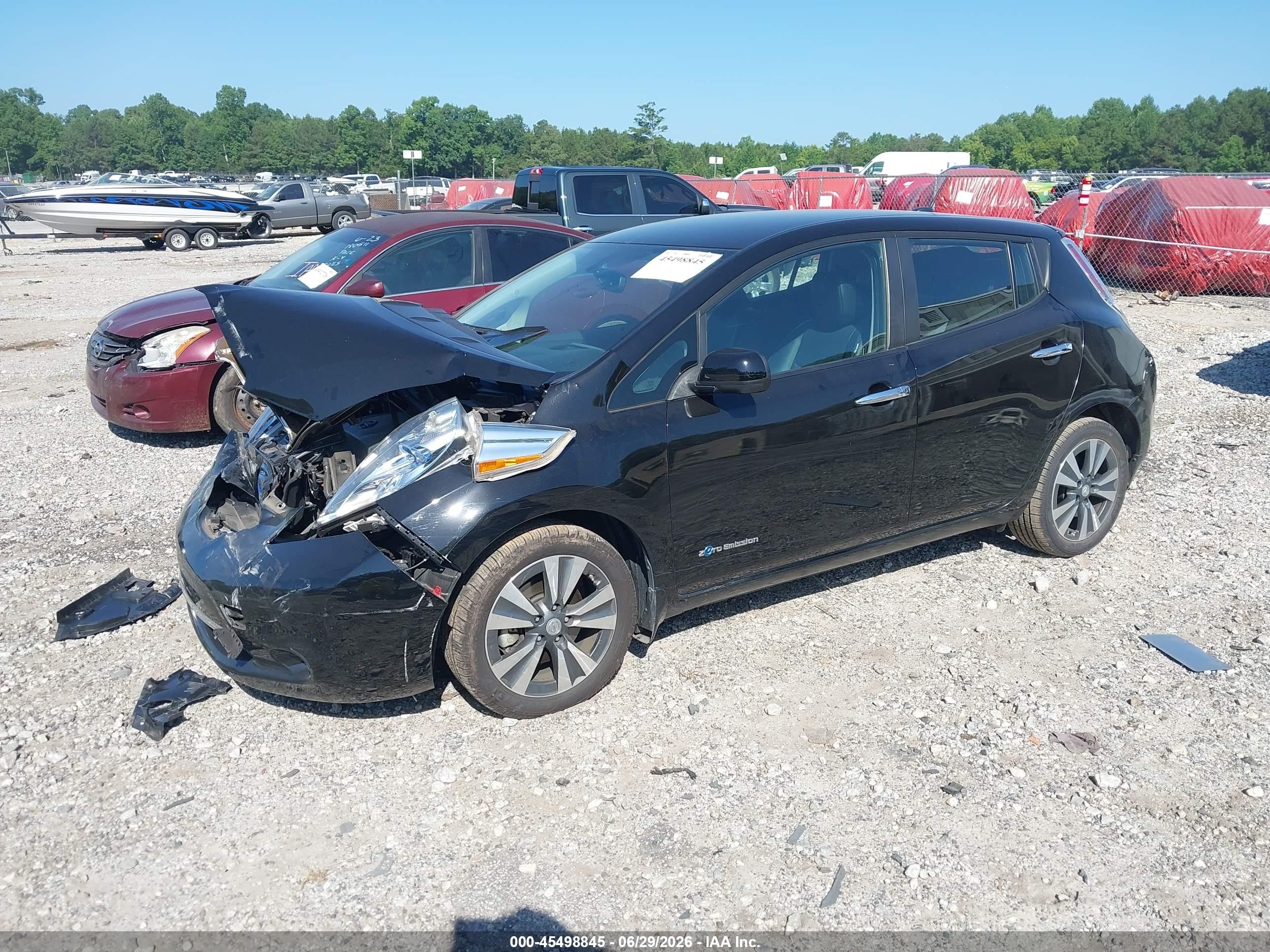 2015 Nissan Leaf Sl Black vin: 1N4AZ0CP7FC331111