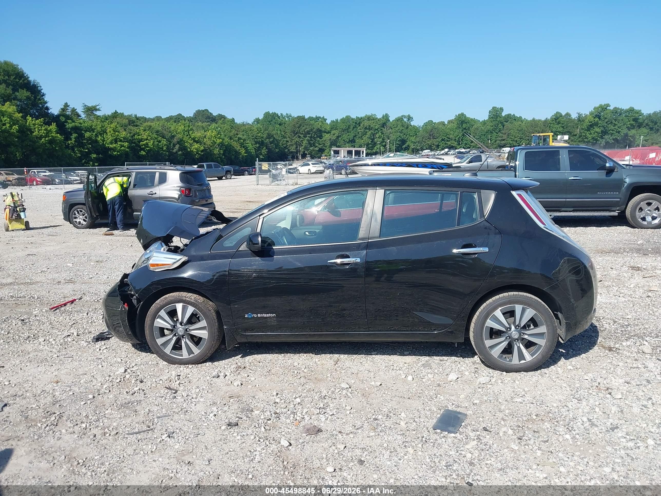 2015 Nissan Leaf Sl Black vin: 1N4AZ0CP7FC331111