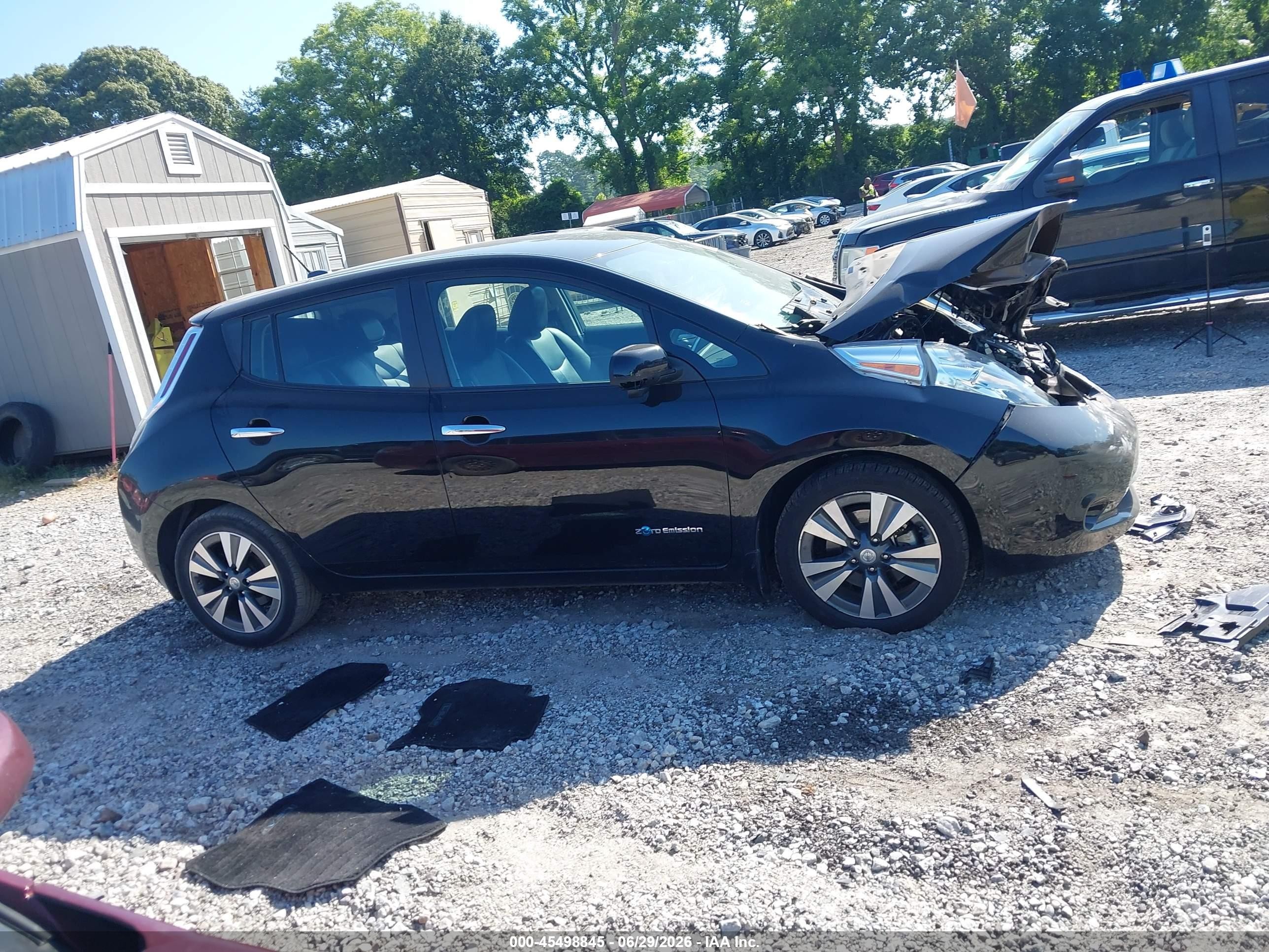 2015 Nissan Leaf Sl Black vin: 1N4AZ0CP7FC331111
