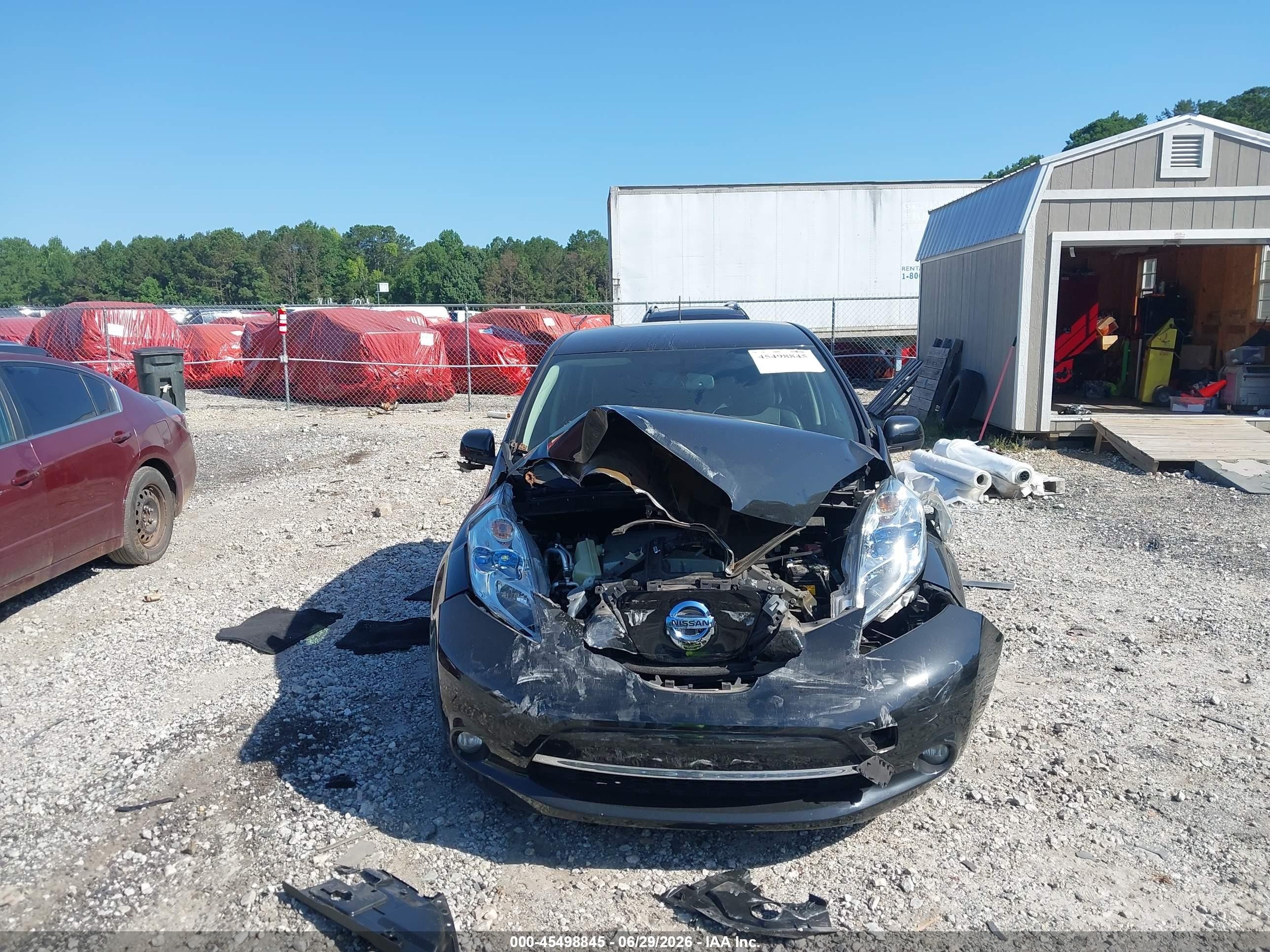 2015 Nissan Leaf Sl Black vin: 1N4AZ0CP7FC331111