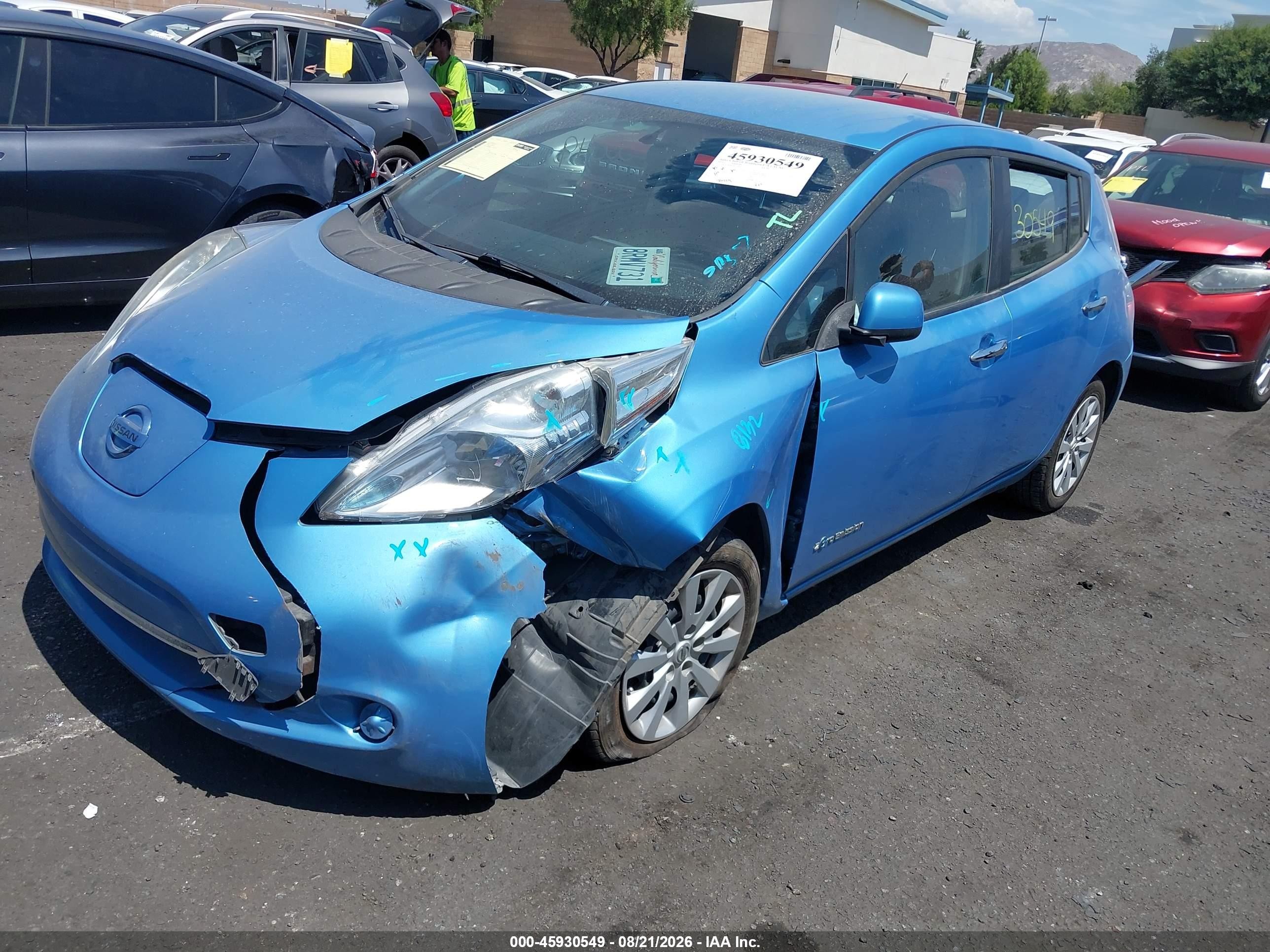 2013 Nissan Leaf S Blue vin: 1N4AZ0CP8DC416441