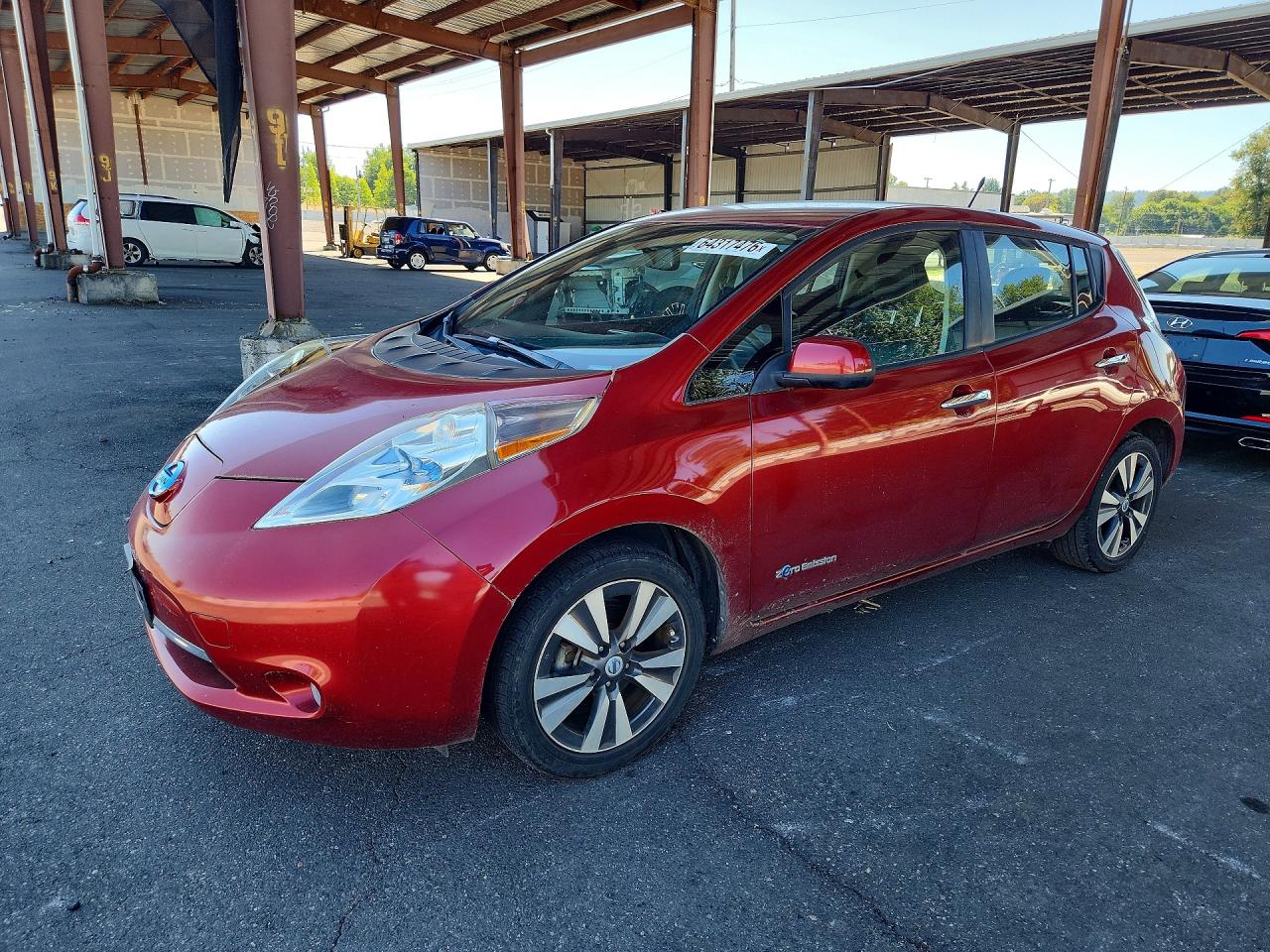 2013 Nissan Leaf S Burgundy vin: 1N4AZ0CP8DC419646