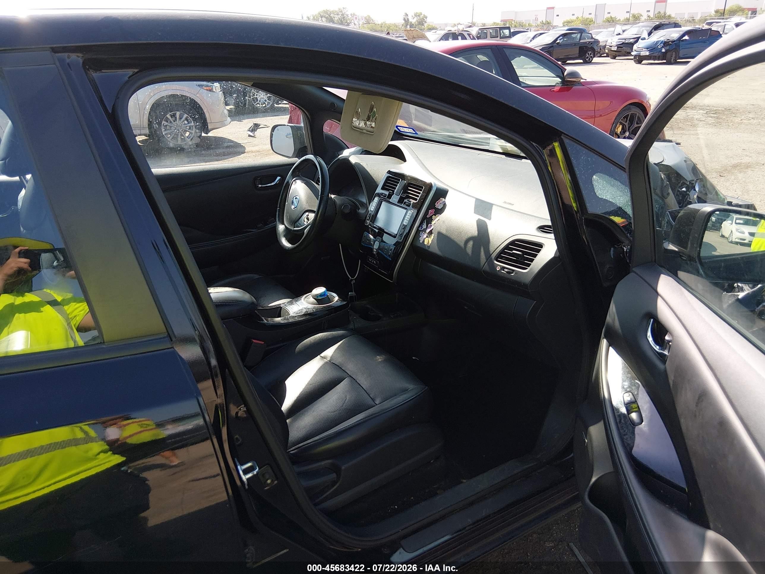 2013 Nissan Leaf Sl Black vin: 1N4AZ0CP8DC422871
