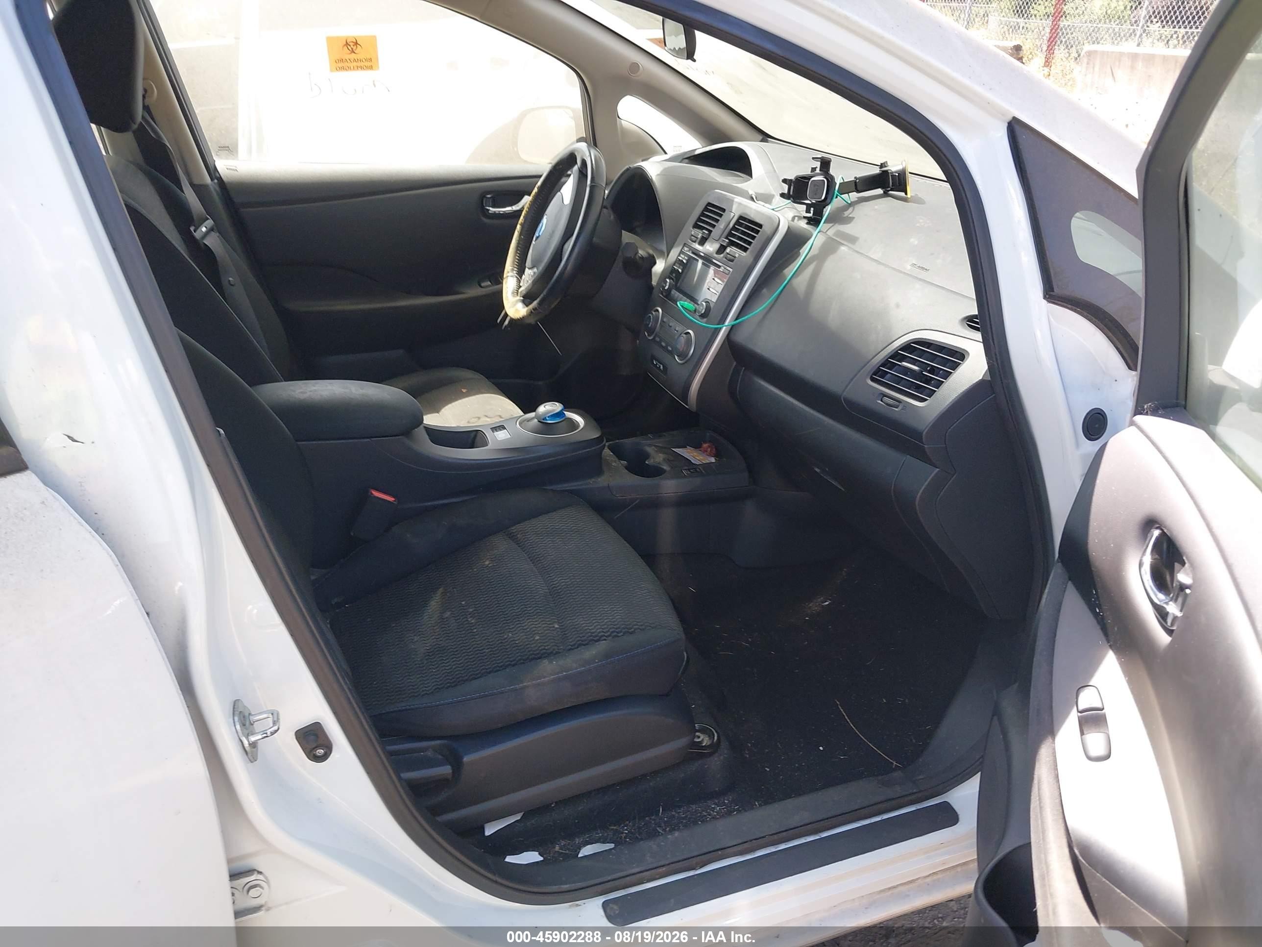 2014 Nissan Leaf S White vin: 1N4AZ0CP8EC340740