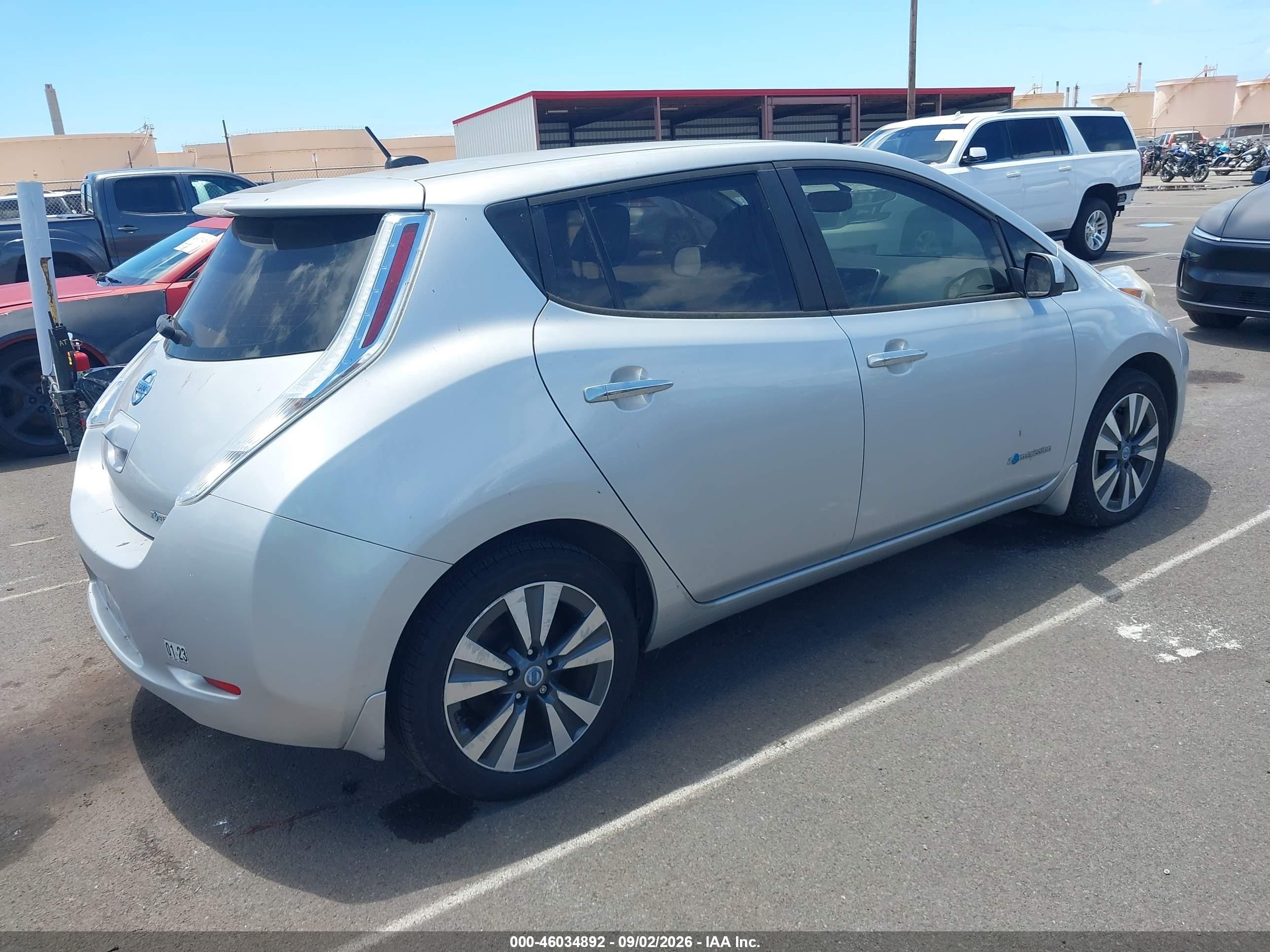 2014 Nissan Leaf Sl Silver vin: 1N4AZ0CP9EC334879