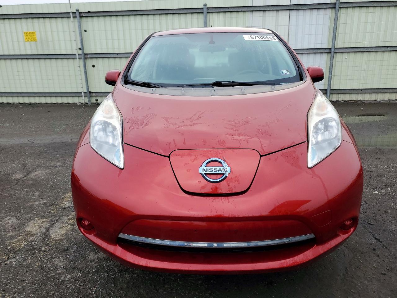 2015 Nissan Leaf S Red vin: 1N4AZ0CP9FC320420