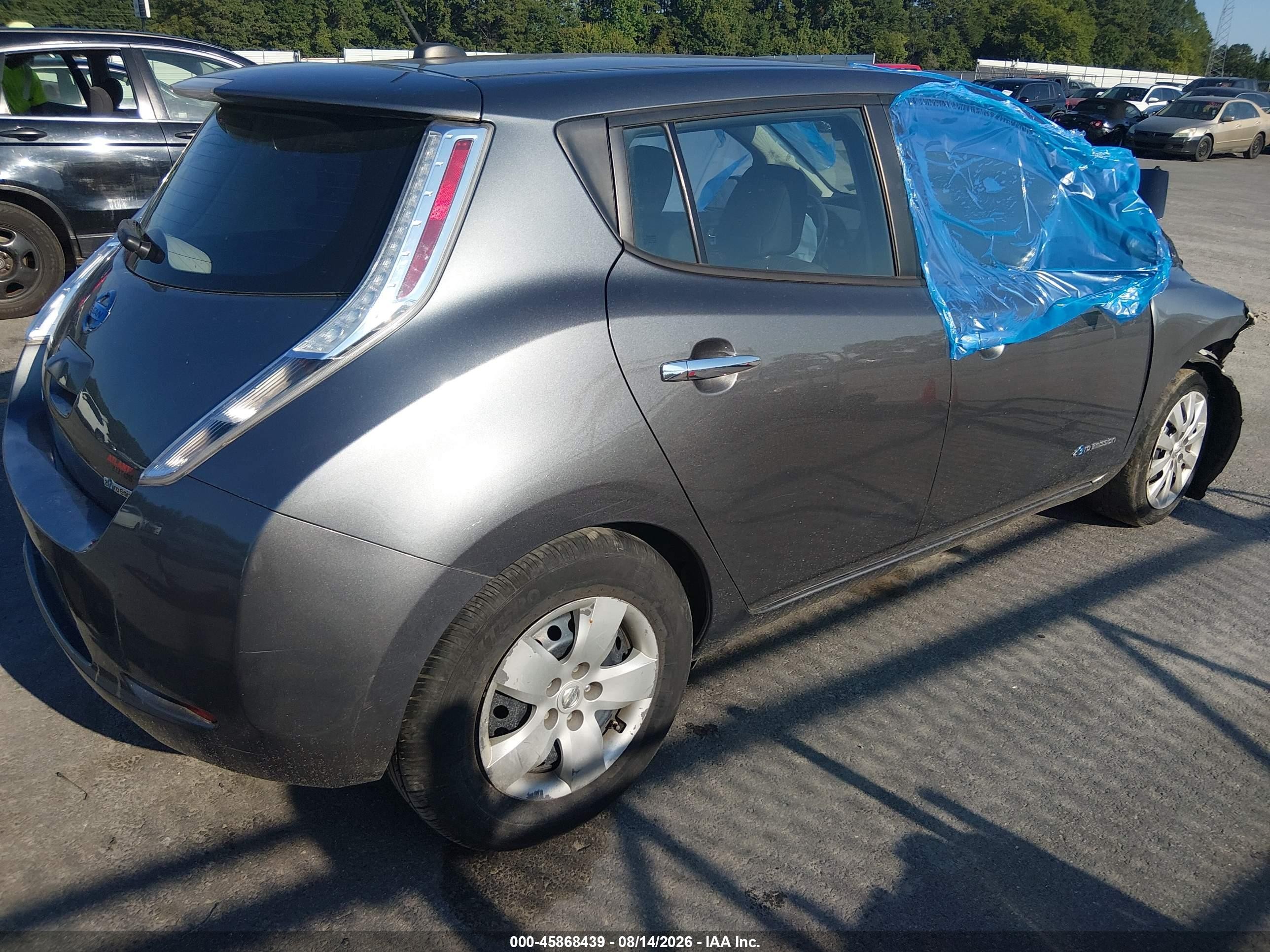 2015 Nissan Leaf S Gray vin: 1N4AZ0CP9FC321647