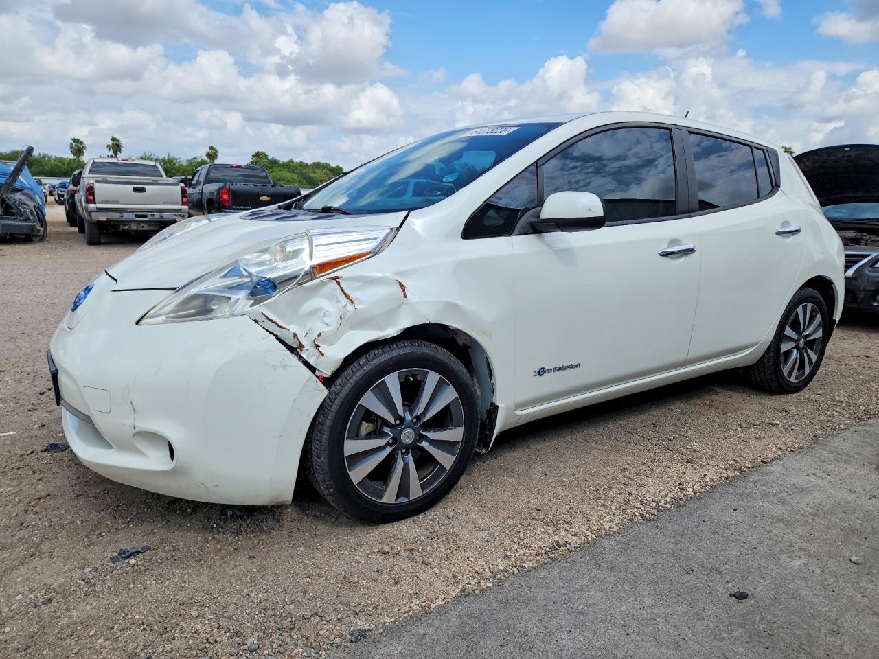 2015 Nissan Leaf Sv White vin: 1N4AZ0CP9FC330915