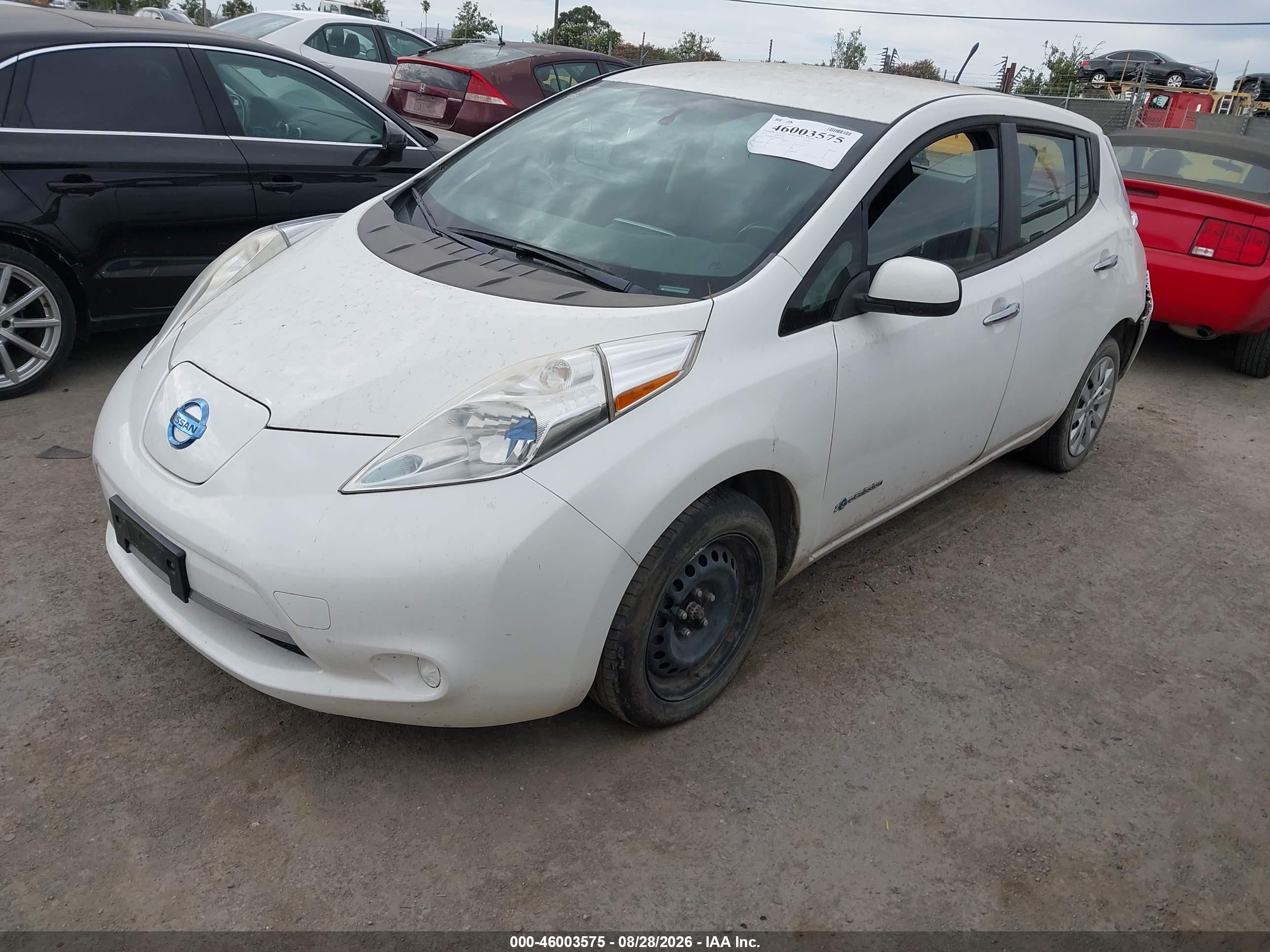 2013 Nissan Leaf S White vin: 1N4AZ0CPXDC402105