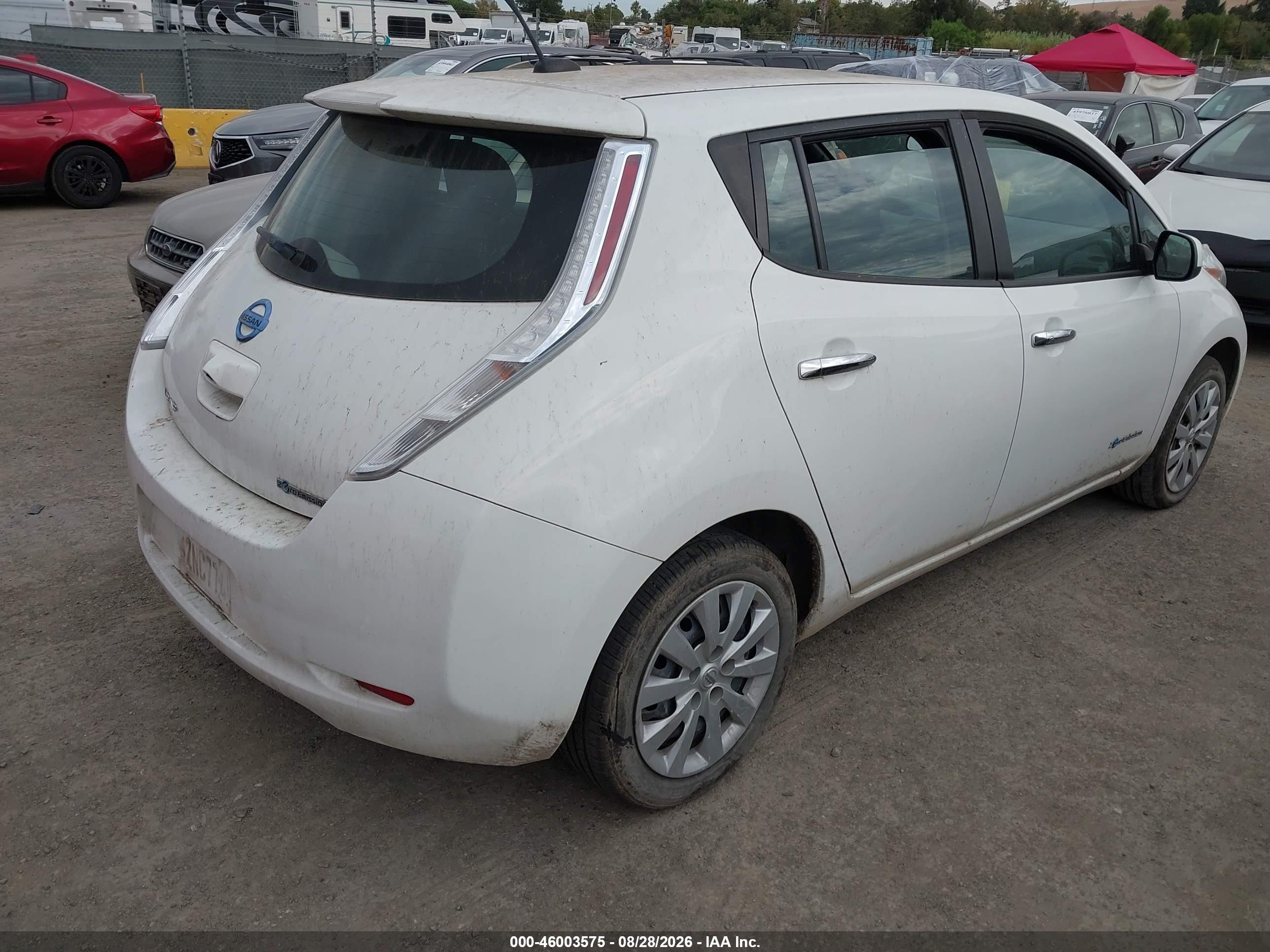 2013 Nissan Leaf S White vin: 1N4AZ0CPXDC402105