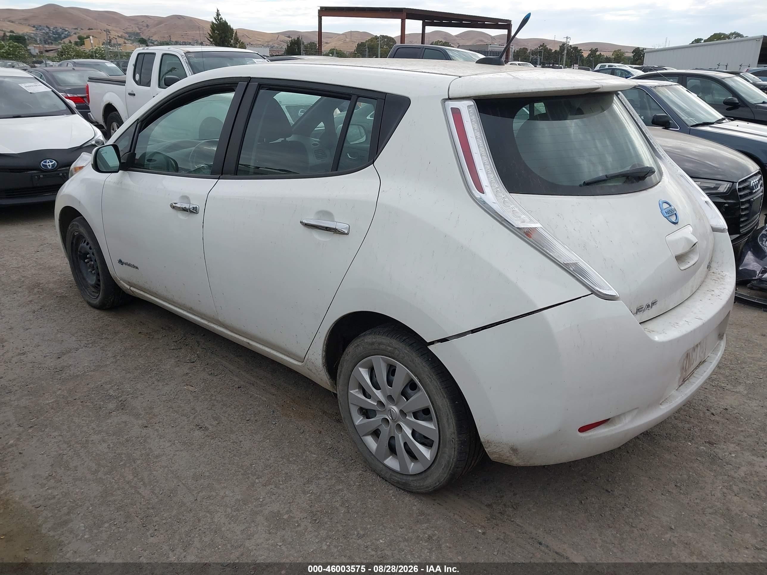 2013 Nissan Leaf S White vin: 1N4AZ0CPXDC402105