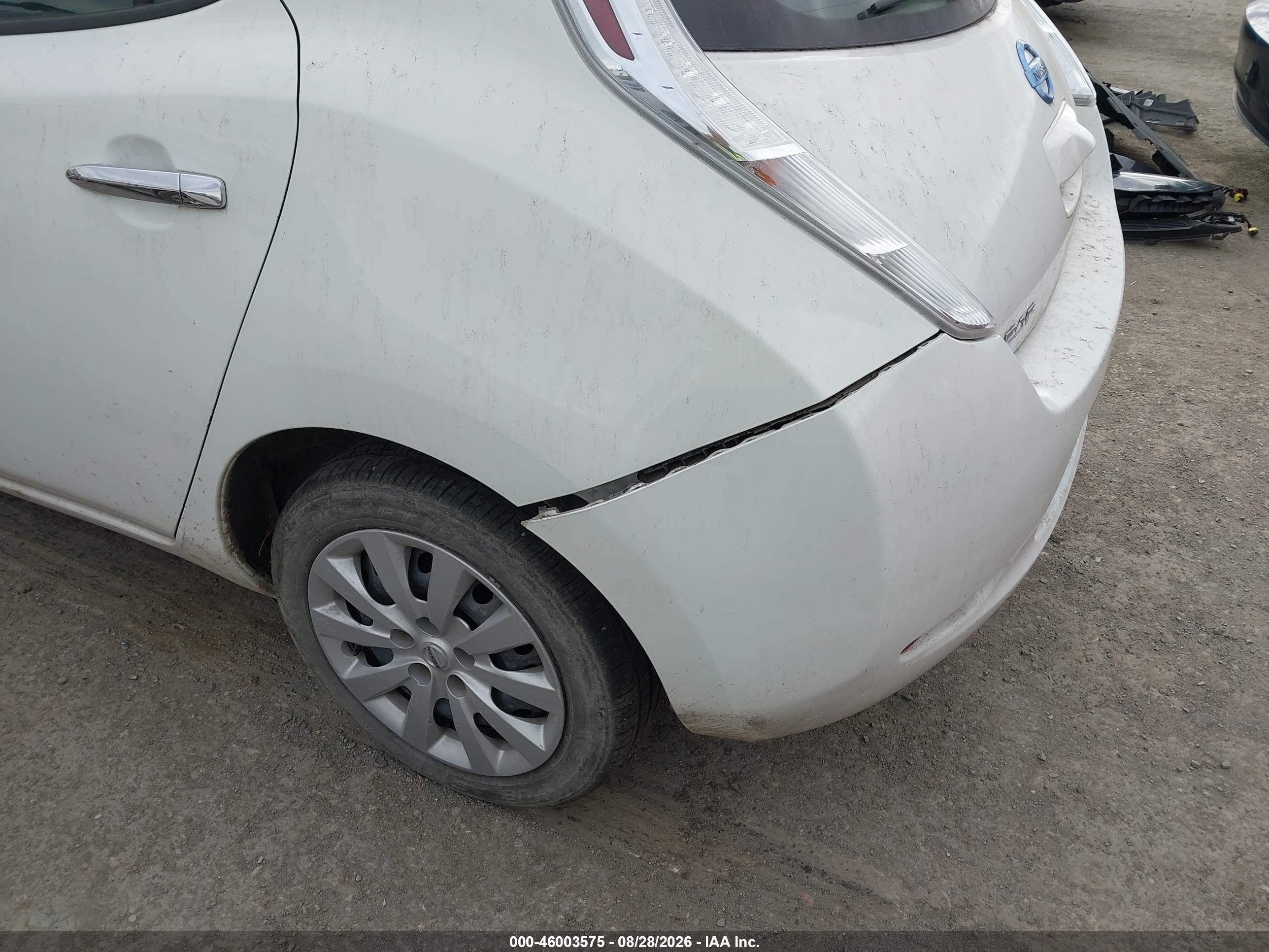 2013 Nissan Leaf S White vin: 1N4AZ0CPXDC402105