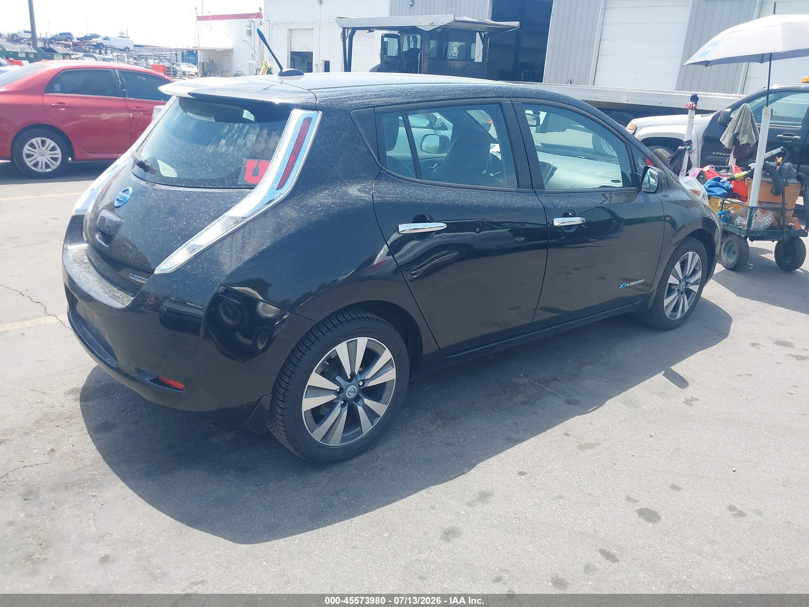 2013 Nissan Leaf Sl Black vin: 1N4AZ0CPXDC403058