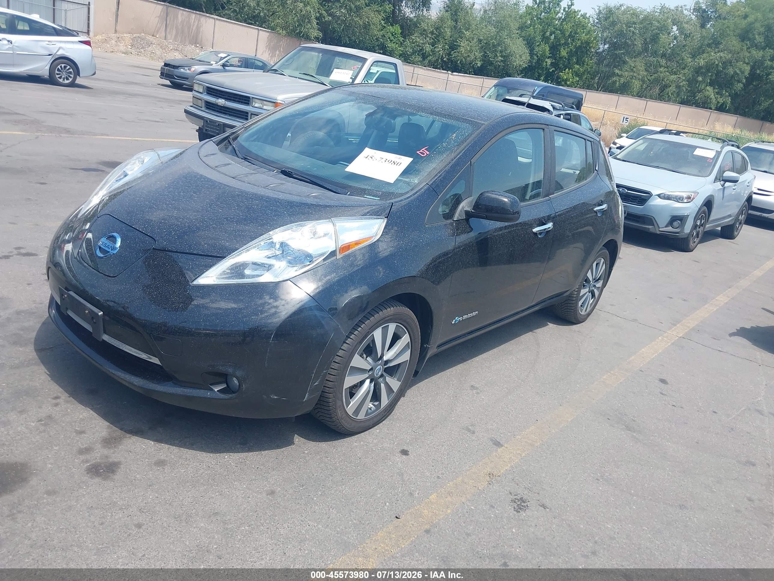2013 Nissan Leaf Sl Black vin: 1N4AZ0CPXDC403058