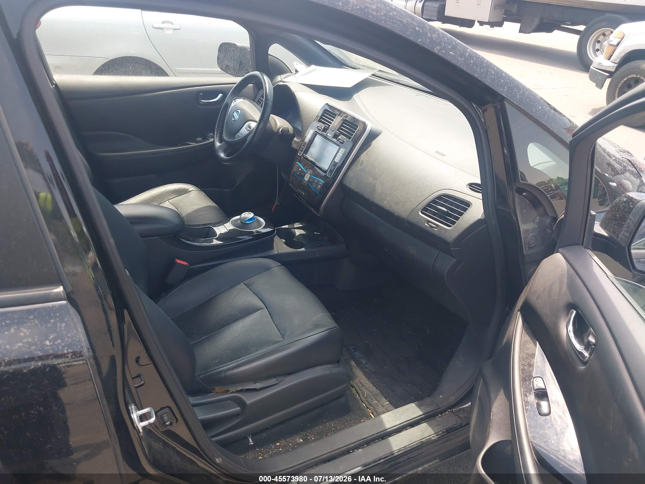 2013 Nissan Leaf Sl Black vin: 1N4AZ0CPXDC403058