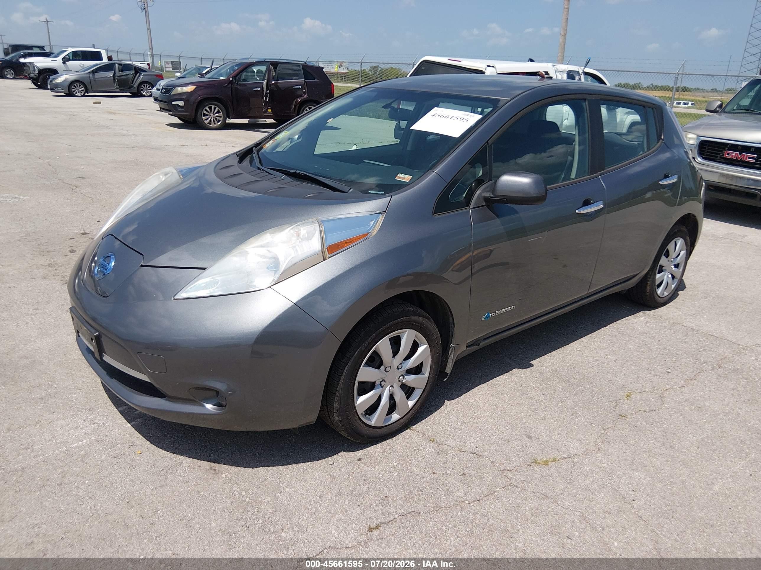 2014 Nissan Leaf S Gray vin: 1N4AZ0CPXEC340710