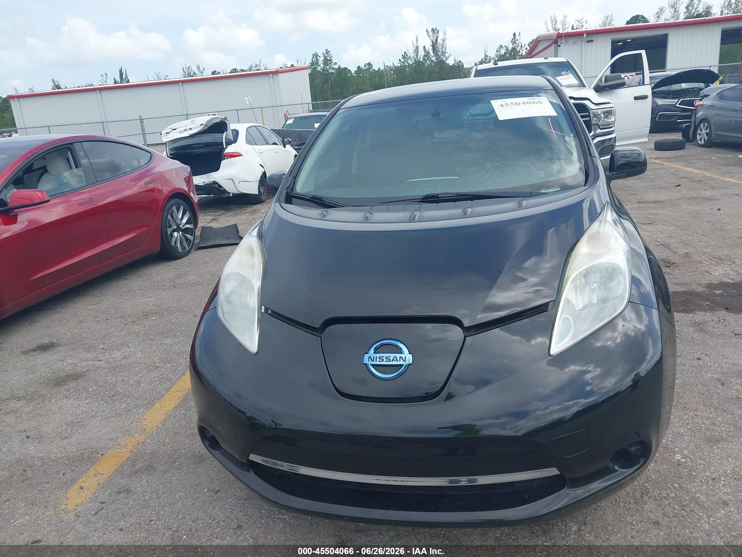 2015 Nissan Leaf S Black vin: 1N4AZ0CPXFC300810