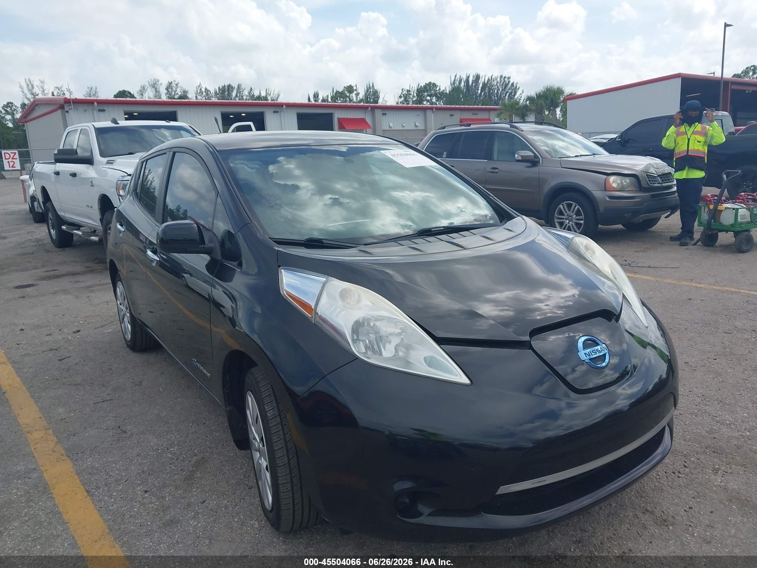 2015 Nissan Leaf S Black vin: 1N4AZ0CPXFC300810