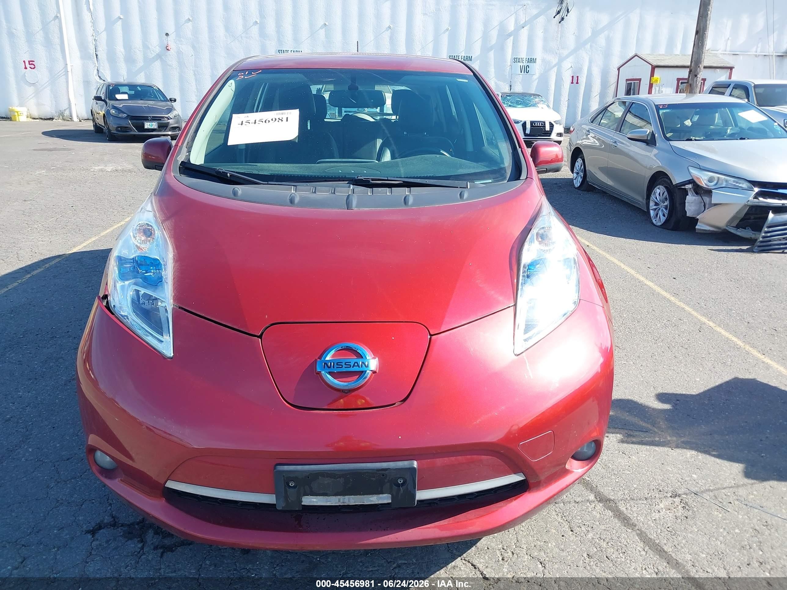 2015 Nissan Leaf Sl Red vin: 1N4AZ0CPXFC308910