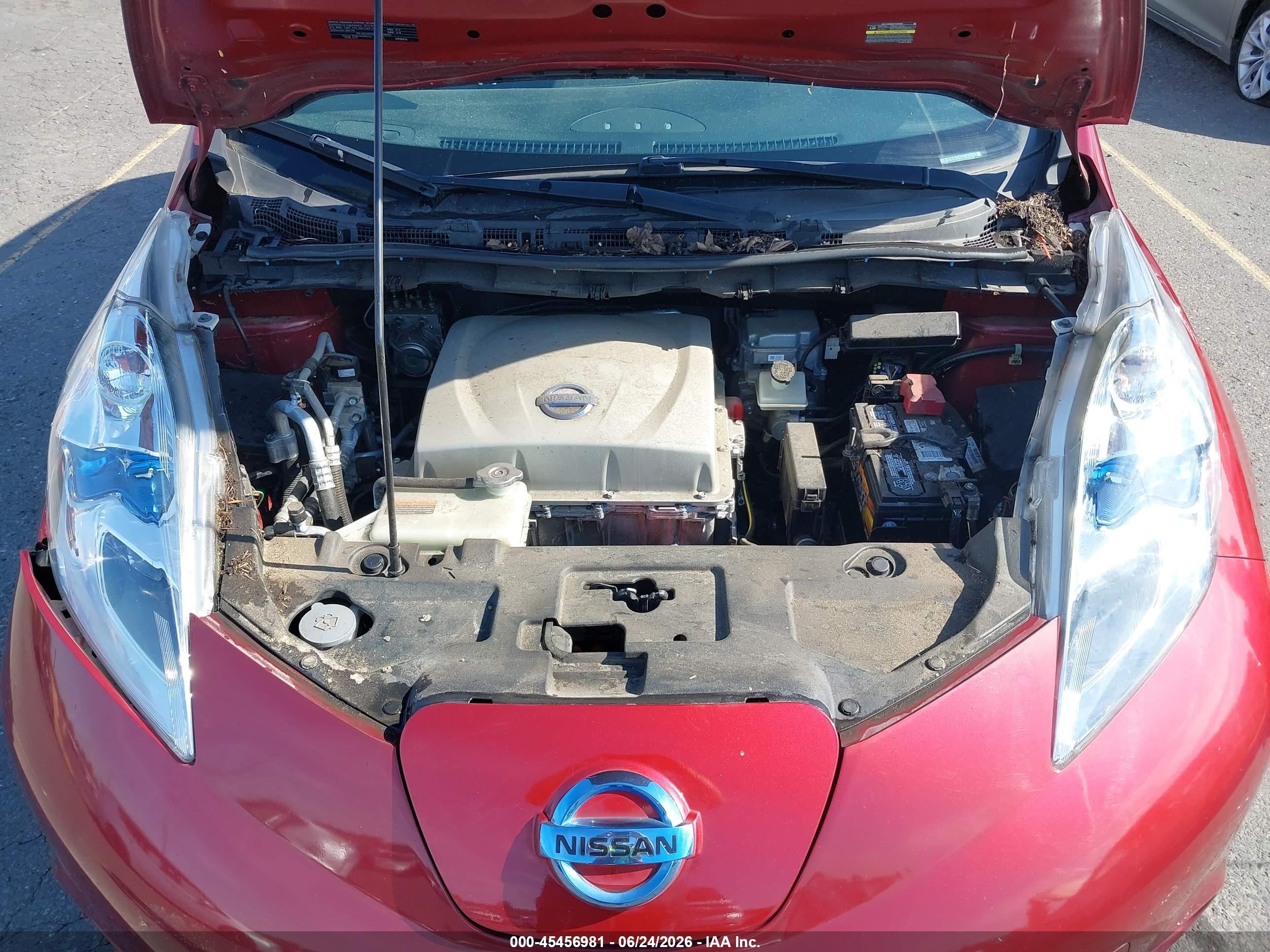 2015 Nissan Leaf Sl Red vin: 1N4AZ0CPXFC308910