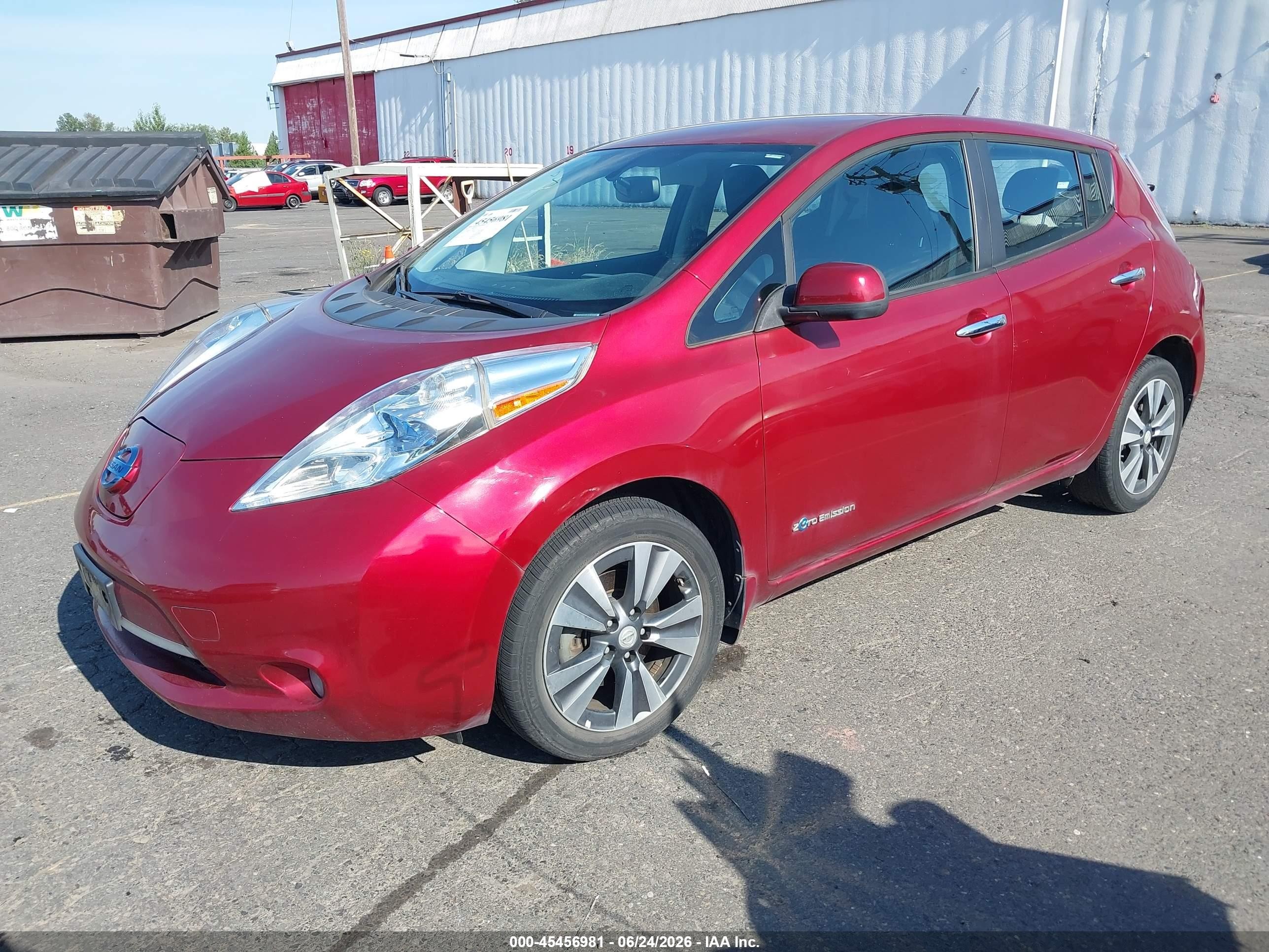 2015 Nissan Leaf Sl Red vin: 1N4AZ0CPXFC308910