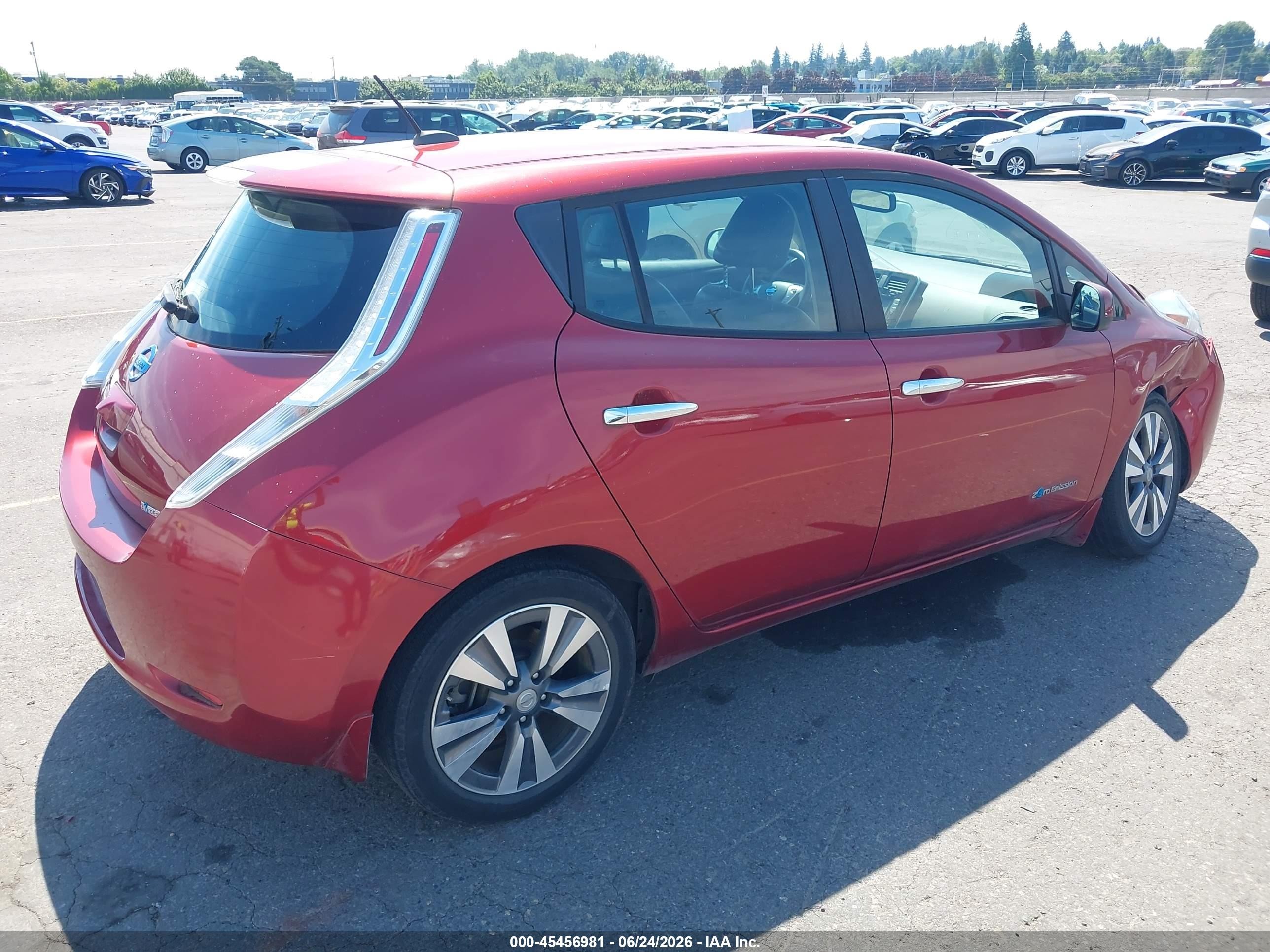 2015 Nissan Leaf Sl Red vin: 1N4AZ0CPXFC308910
