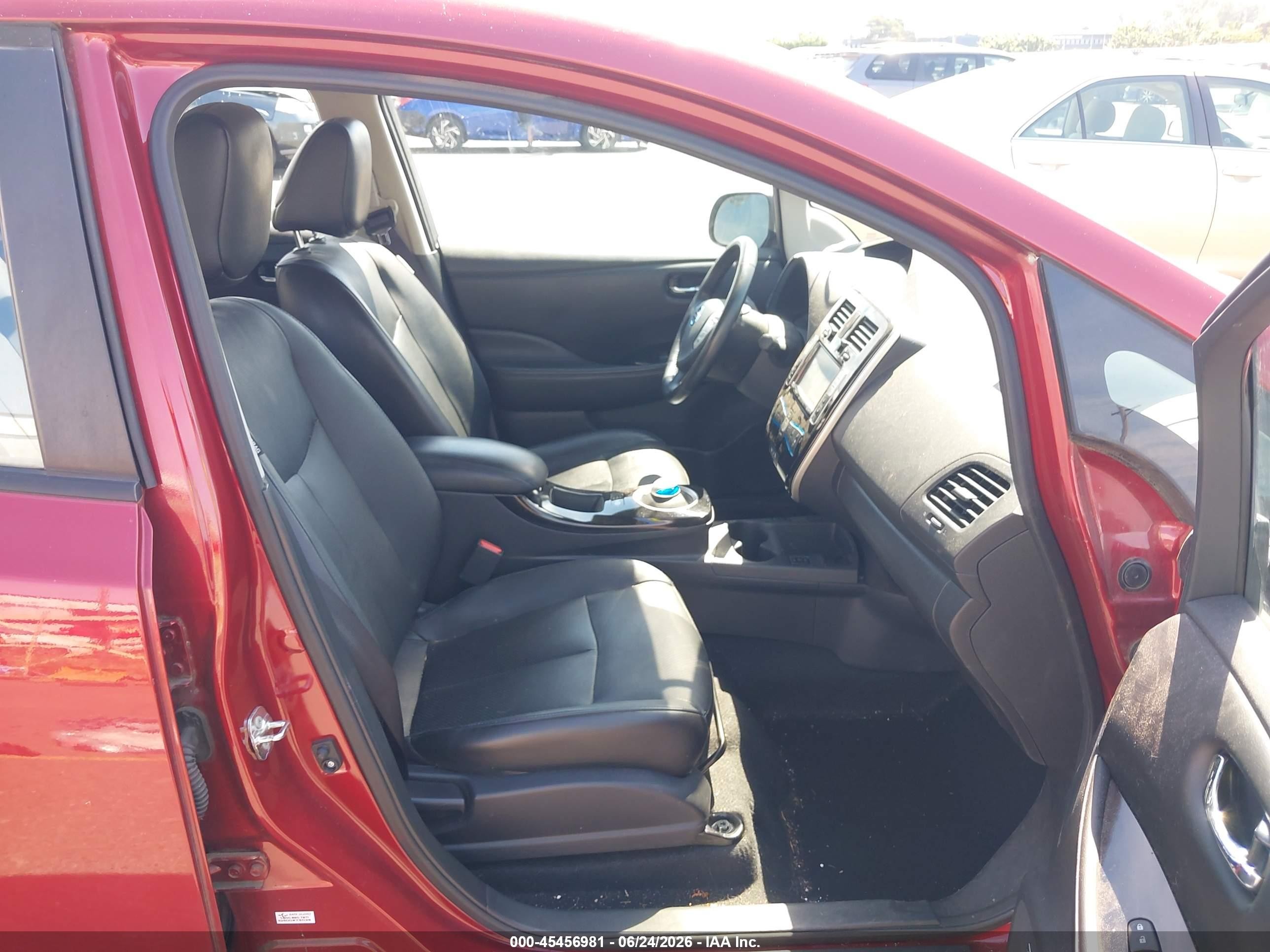 2015 Nissan Leaf Sl Red vin: 1N4AZ0CPXFC308910