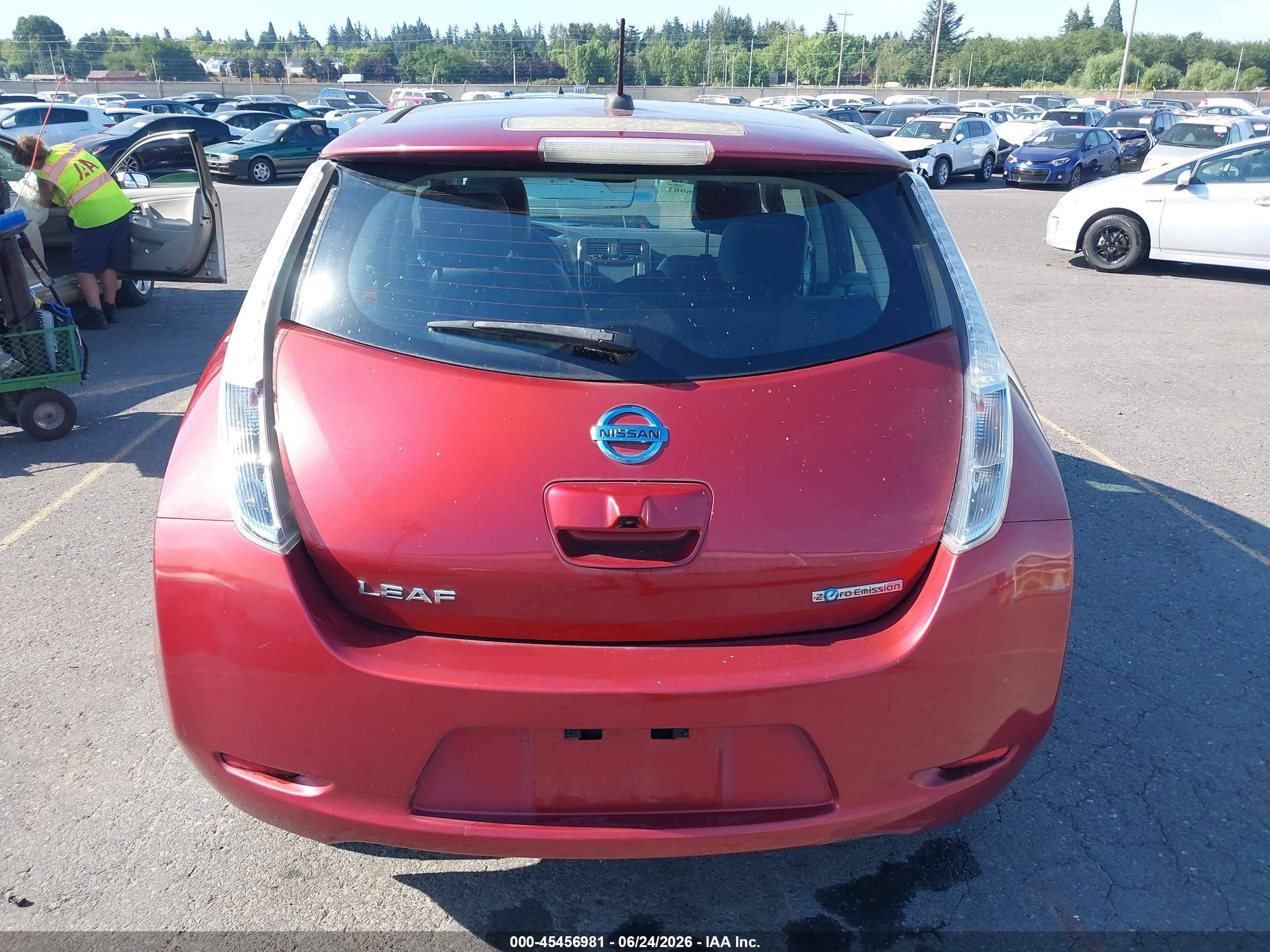 2015 Nissan Leaf Sl Red vin: 1N4AZ0CPXFC308910