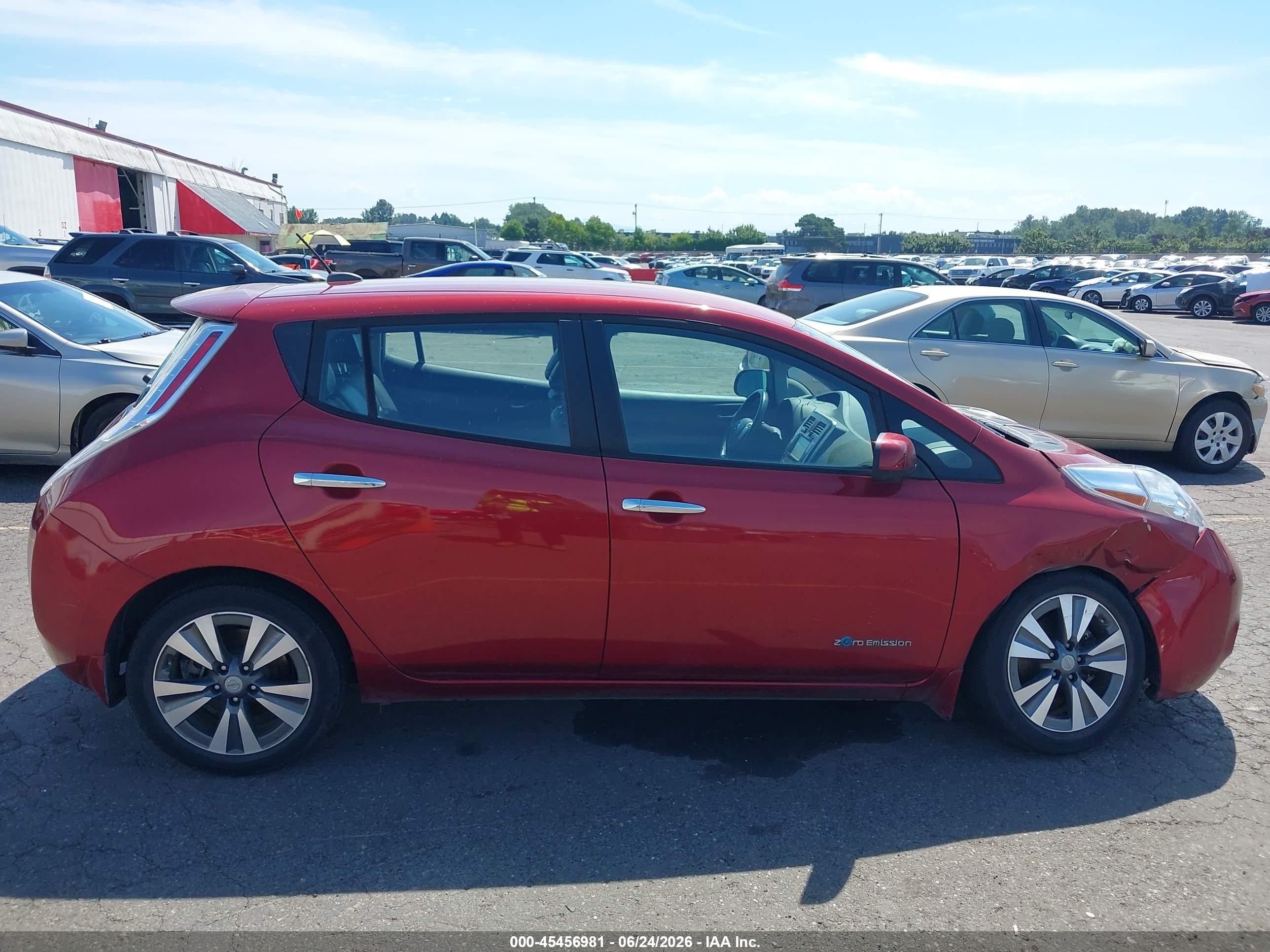 2015 Nissan Leaf Sl Red vin: 1N4AZ0CPXFC308910