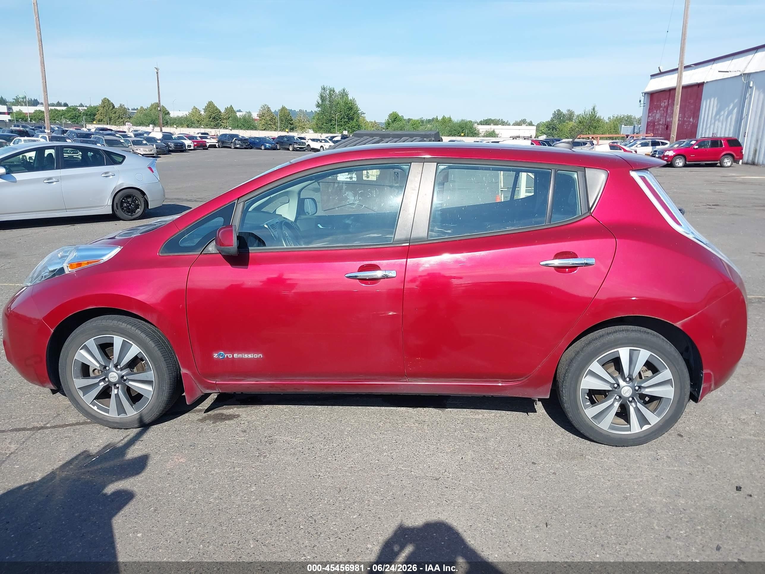 2015 Nissan Leaf Sl Red vin: 1N4AZ0CPXFC308910