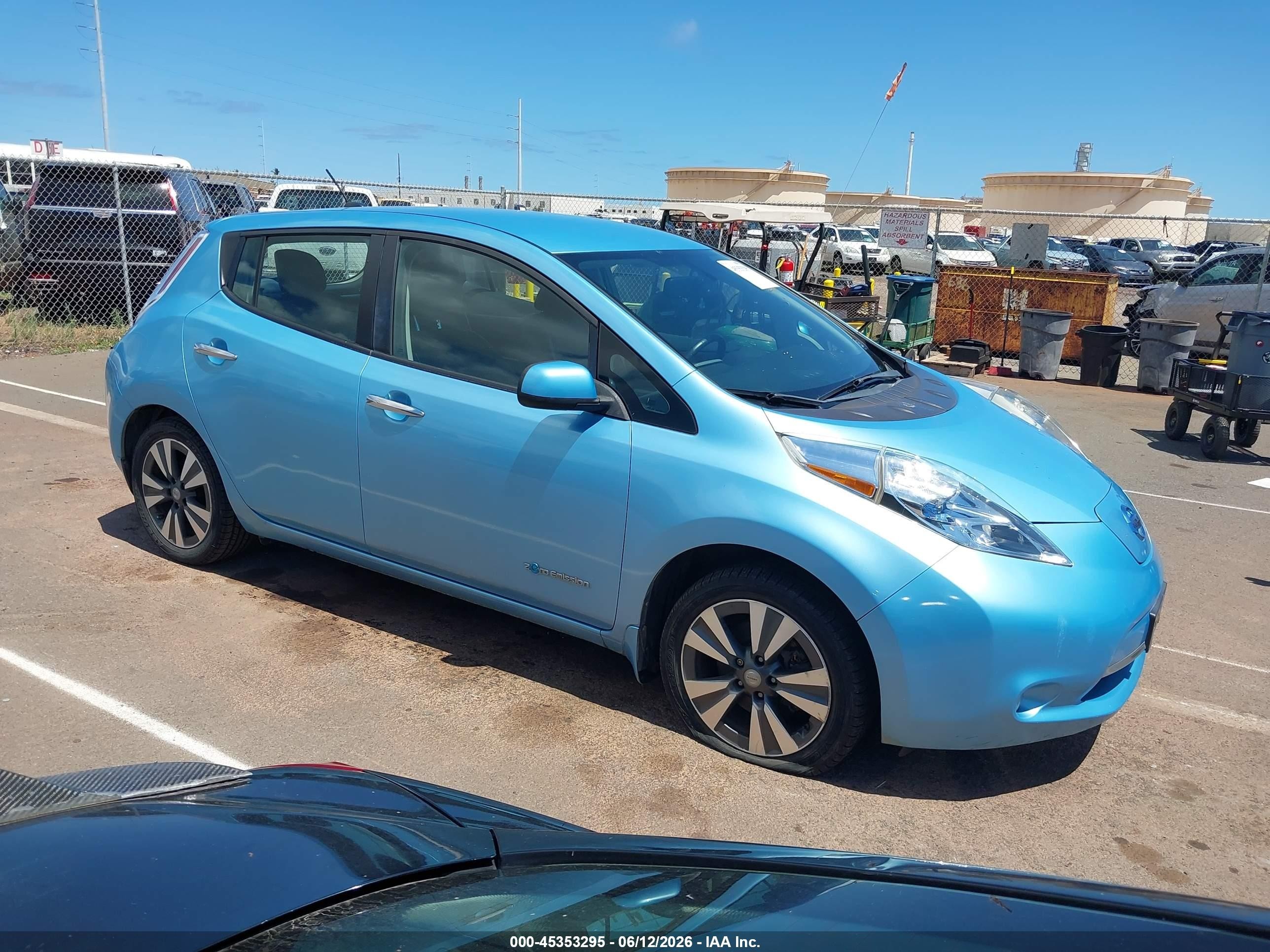 2015 Nissan Leaf Sl Blue vin: 1N4AZ0CPXFC309569