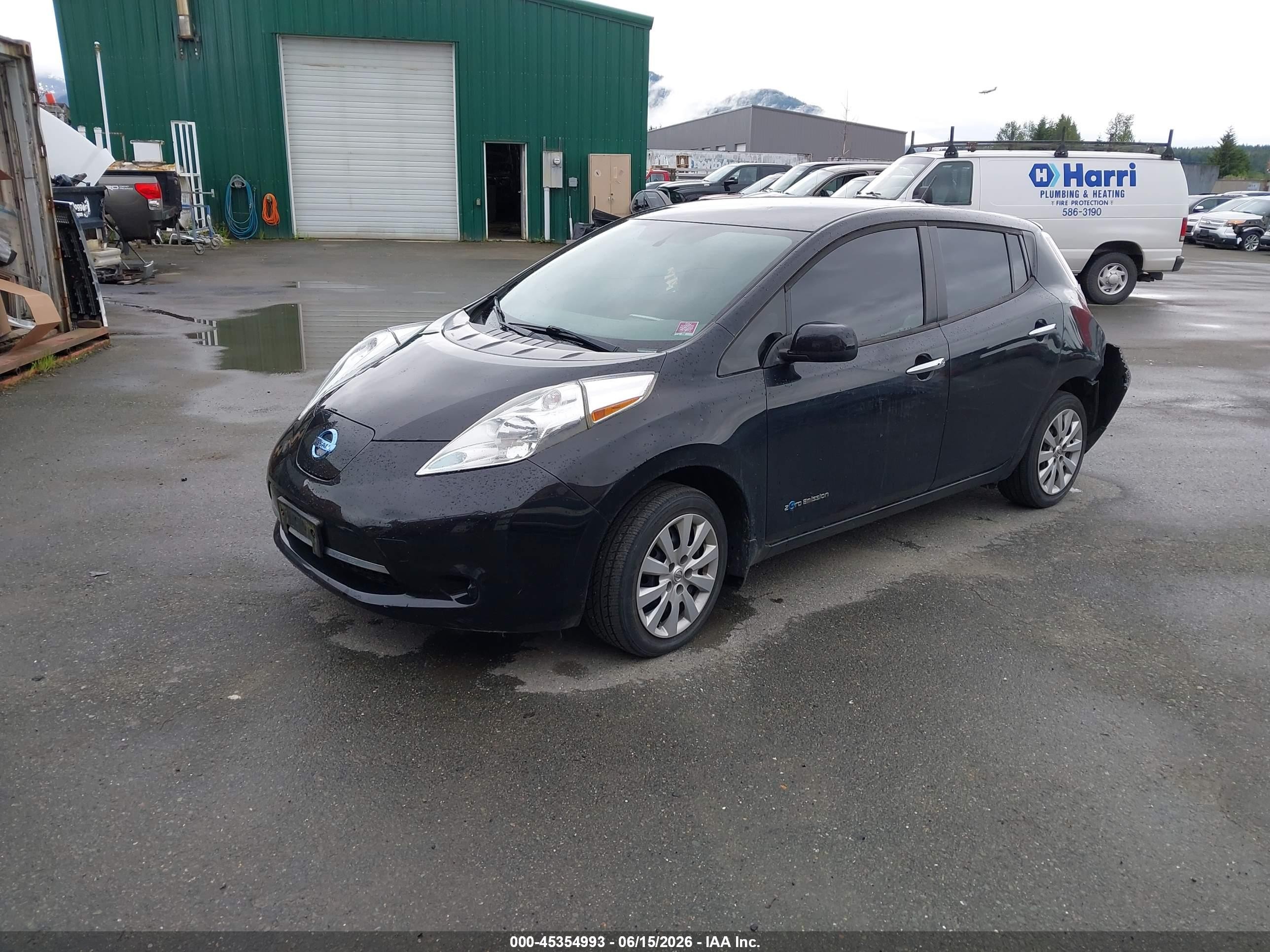 2015 Nissan Leaf S Black vin: 1N4AZ0CPXFC311032