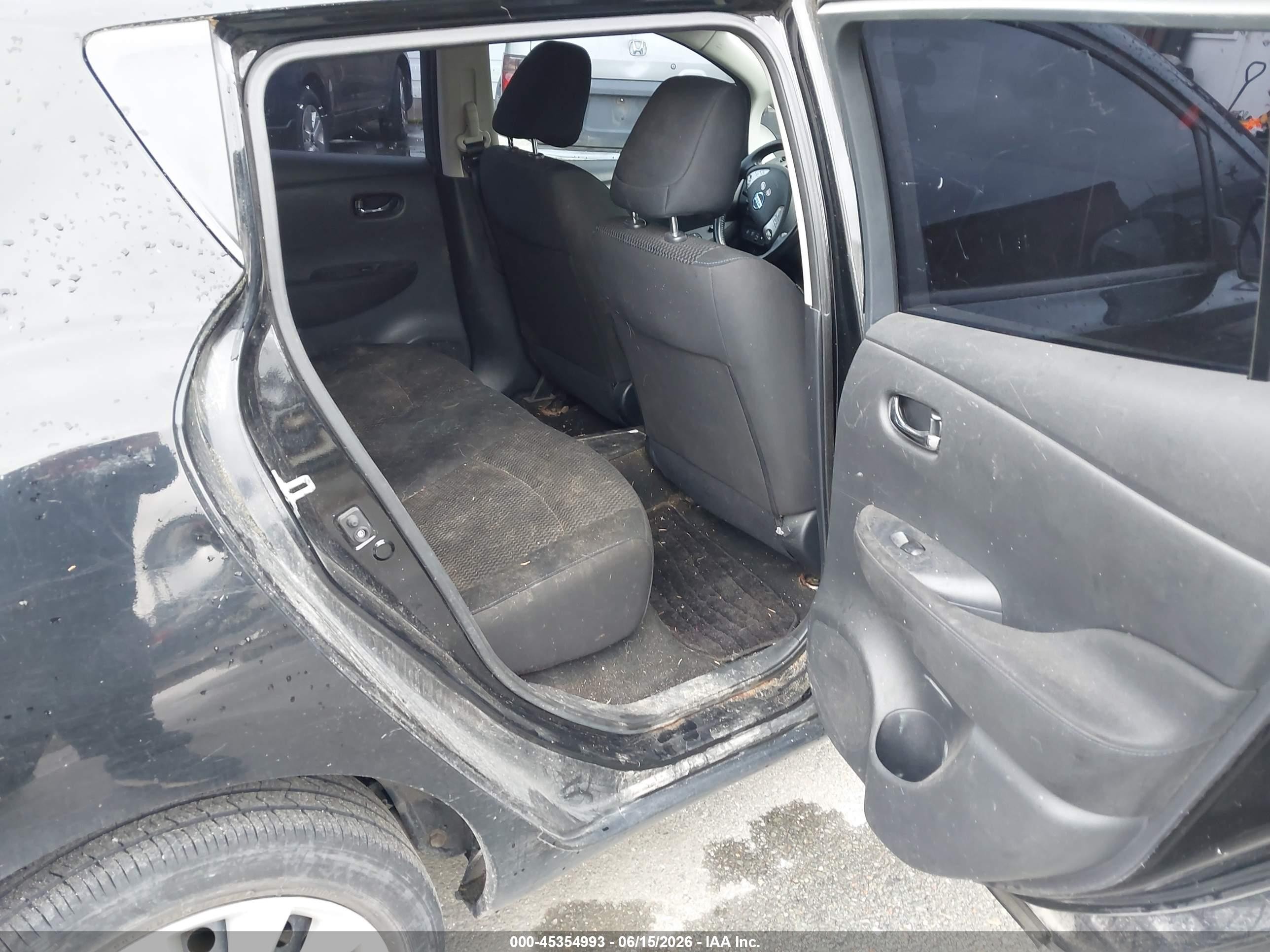 2015 Nissan Leaf S Black vin: 1N4AZ0CPXFC311032