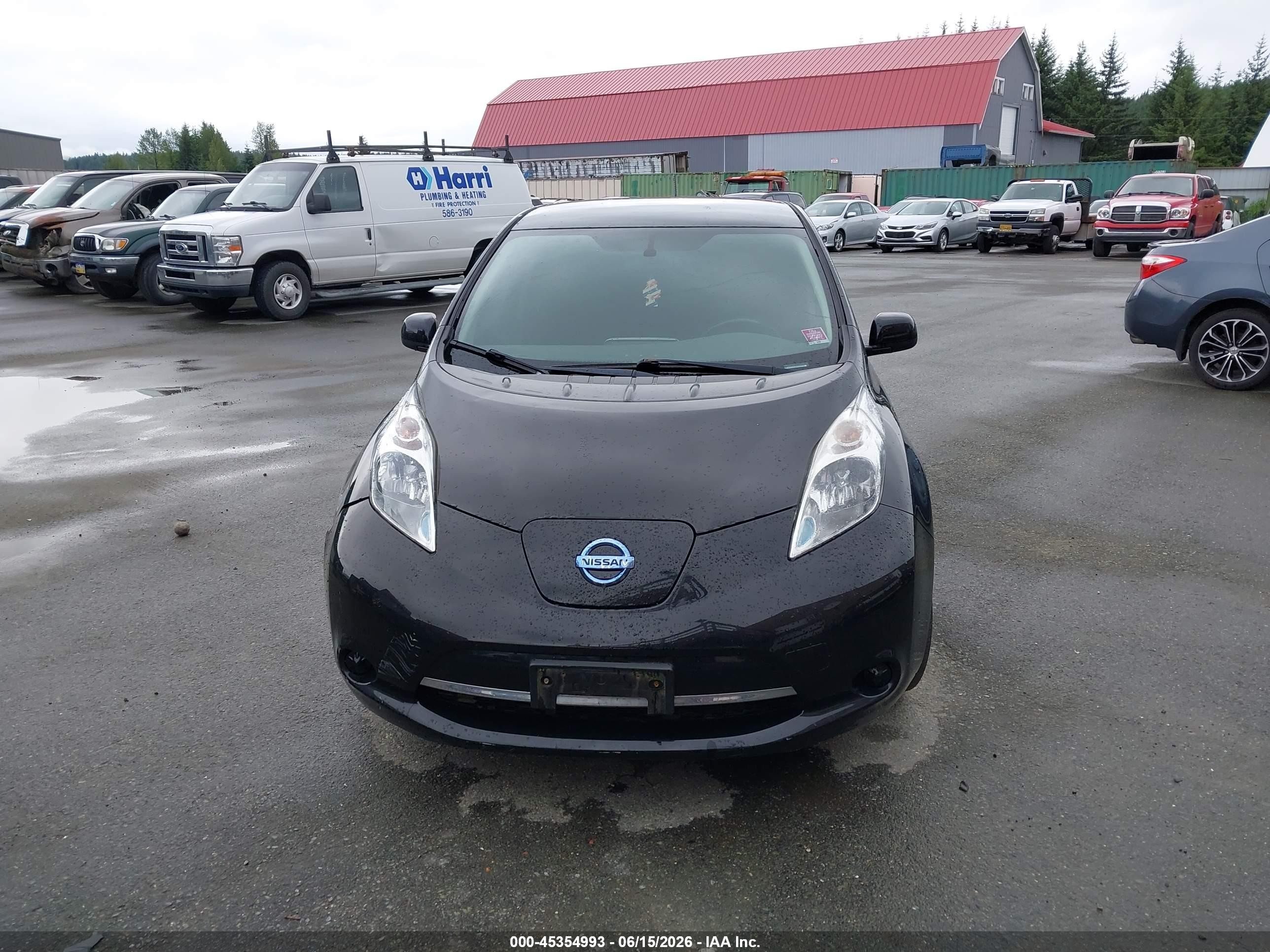 2015 Nissan Leaf S Black vin: 1N4AZ0CPXFC311032
