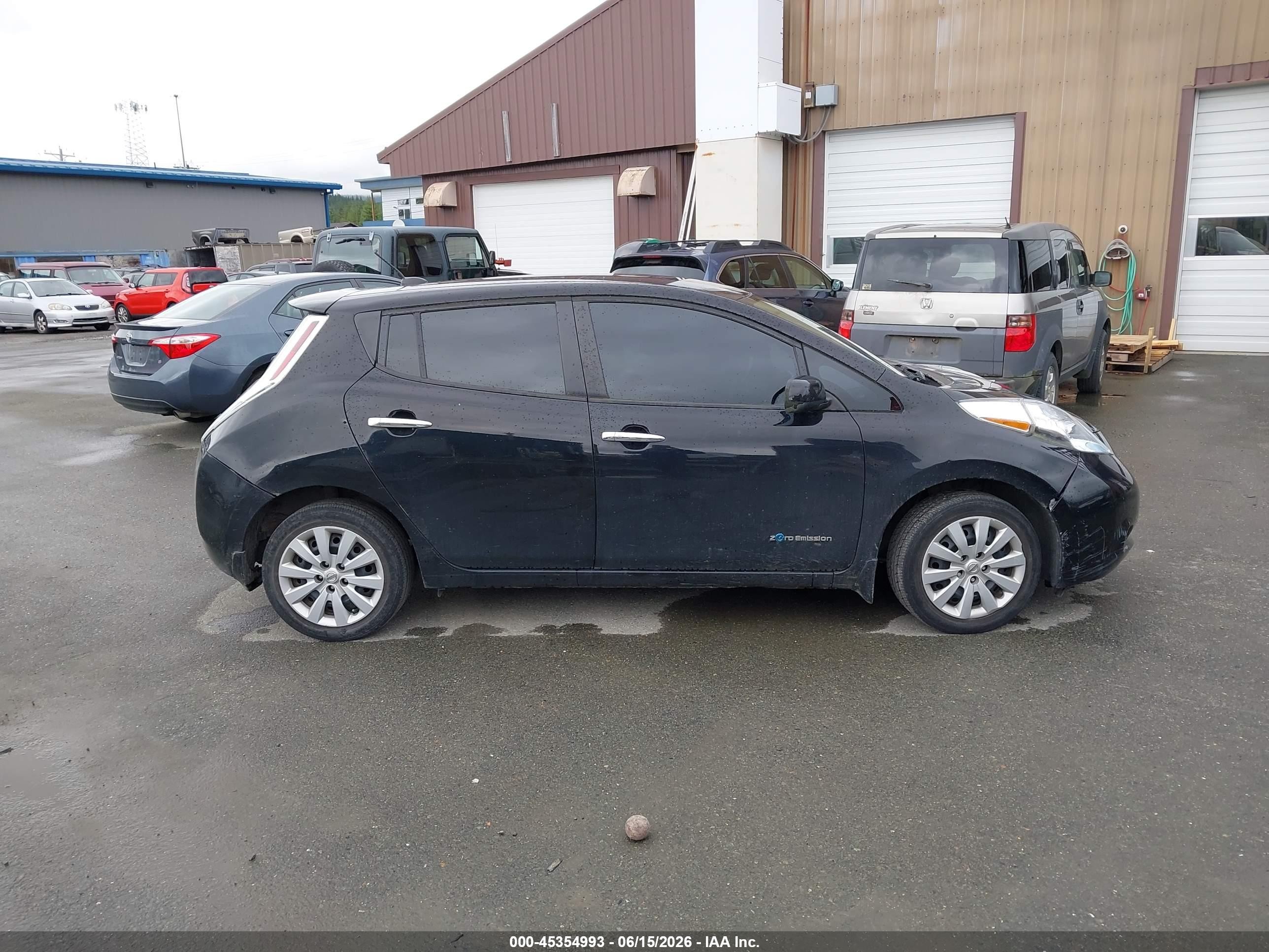 2015 Nissan Leaf S Black vin: 1N4AZ0CPXFC311032