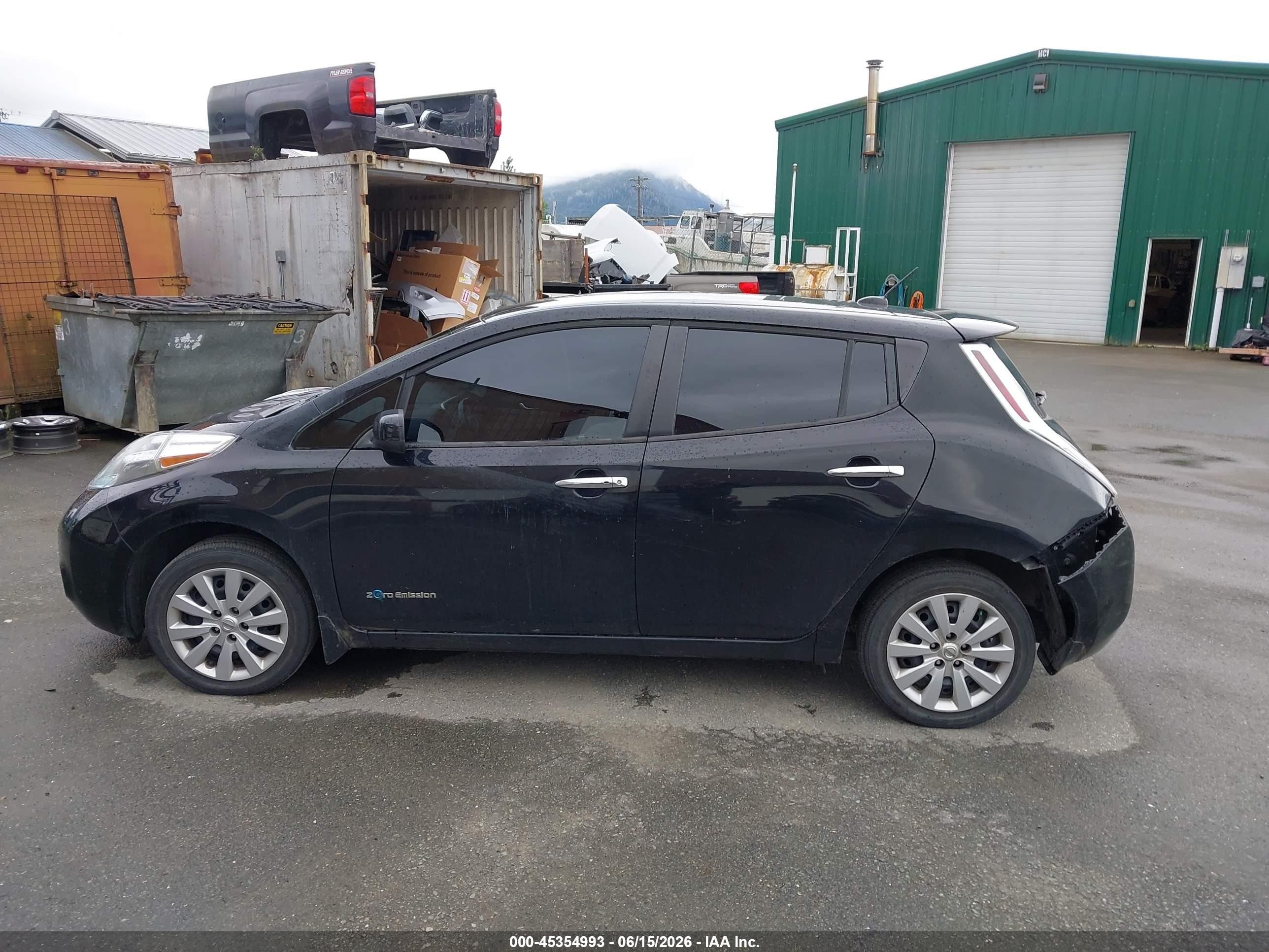 2015 Nissan Leaf S Black vin: 1N4AZ0CPXFC311032