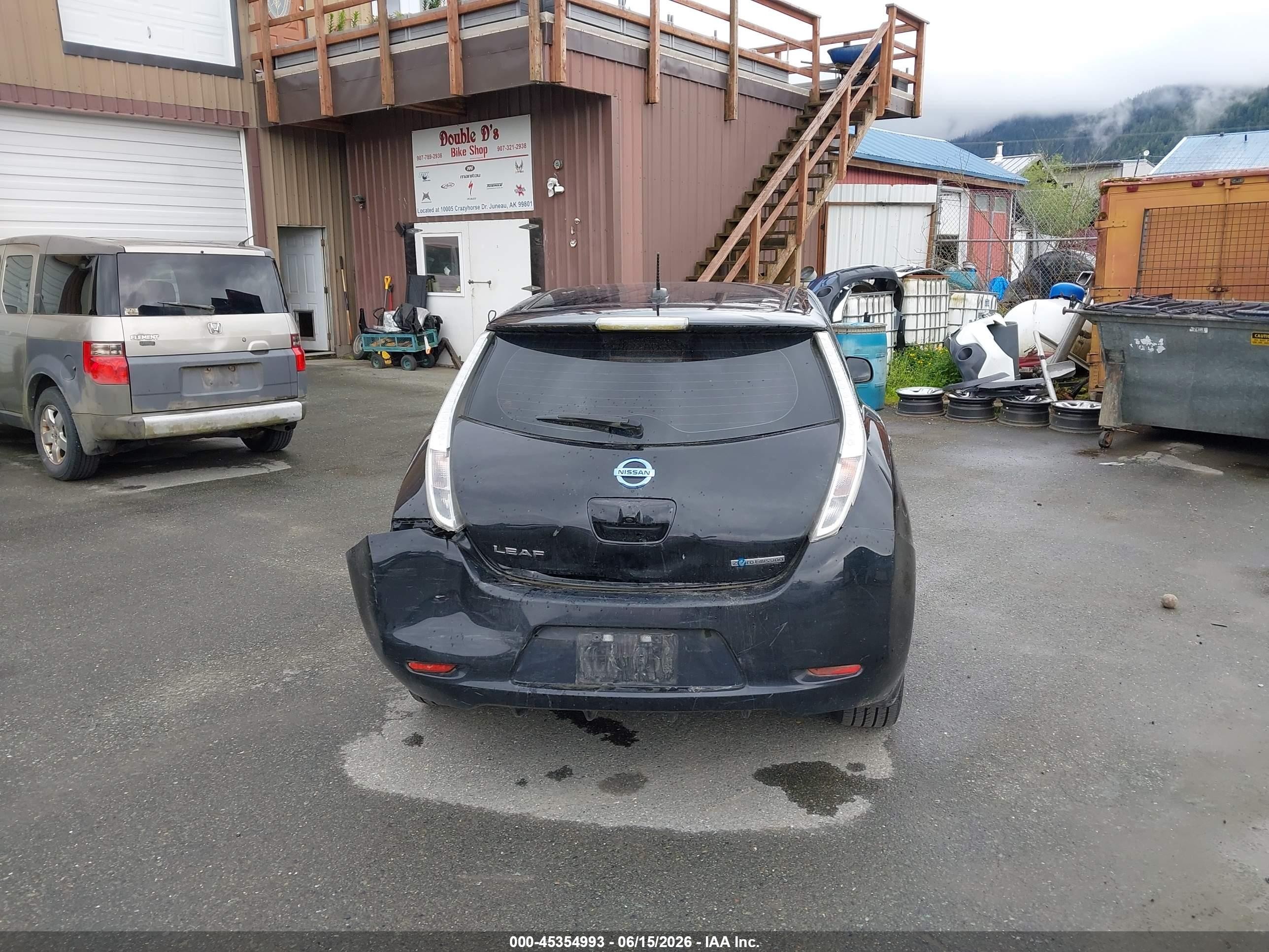 2015 Nissan Leaf S Black vin: 1N4AZ0CPXFC311032
