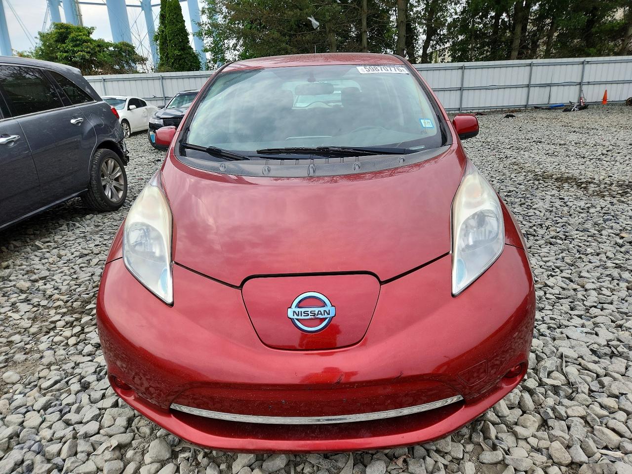 2015 Nissan Leaf S Burgundy vin: 1N4AZ0CPXFC314822